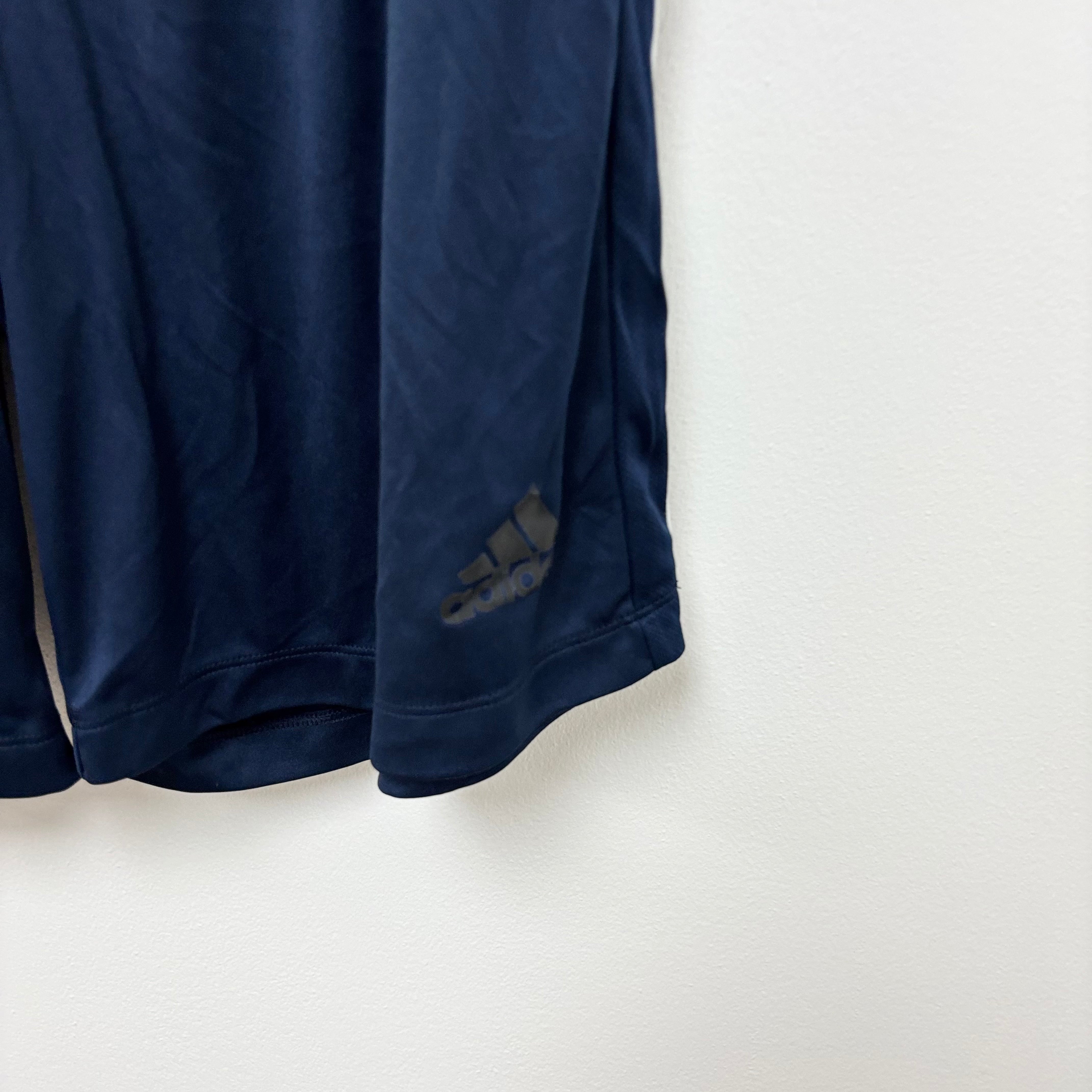 Adidas Shorts Mens XL Navy Blue Sports Running Gym Athletic Pockets (E)