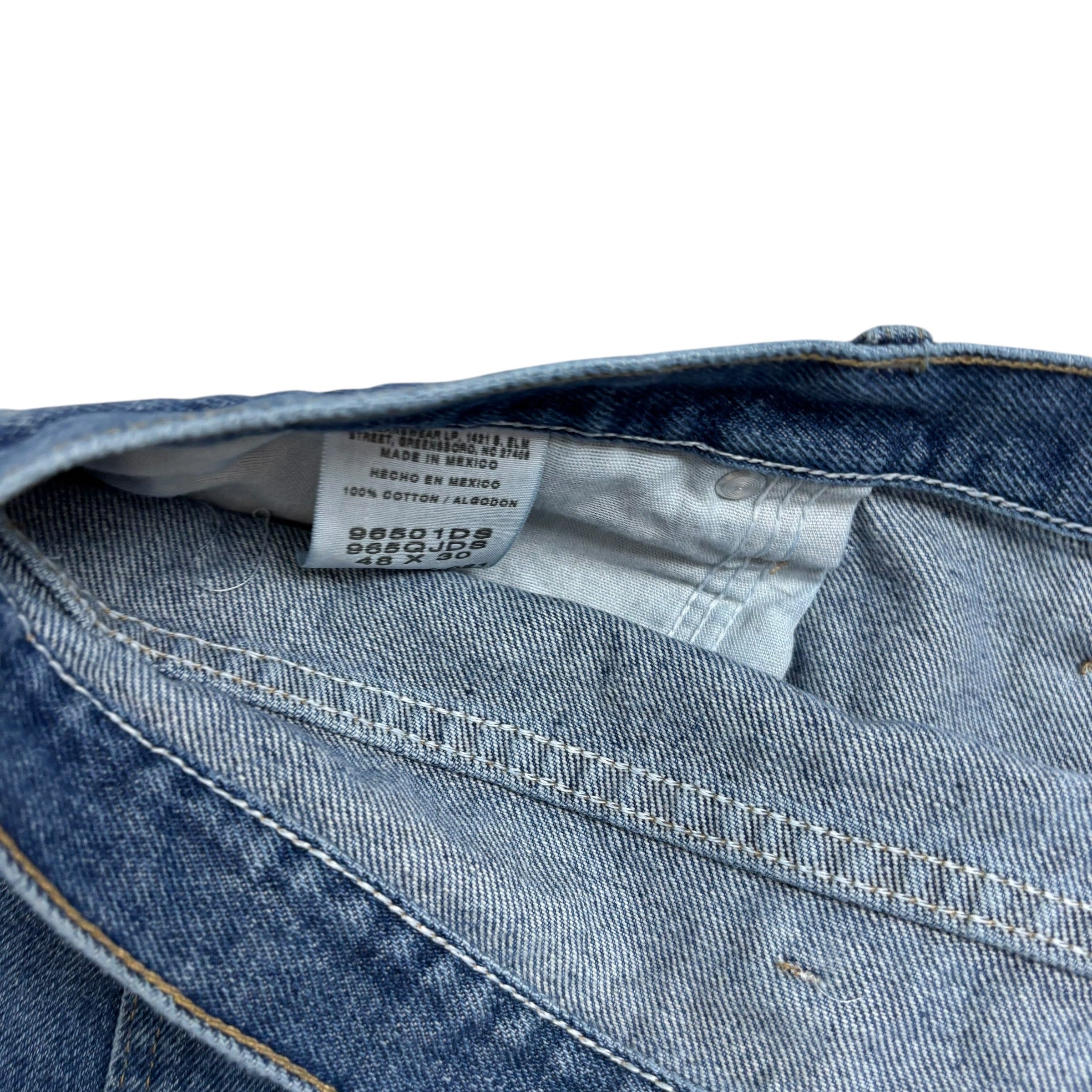 Wrangler Jeans W48 L30 Mens Mid Blue Regular Straight Fit Vintage Denim