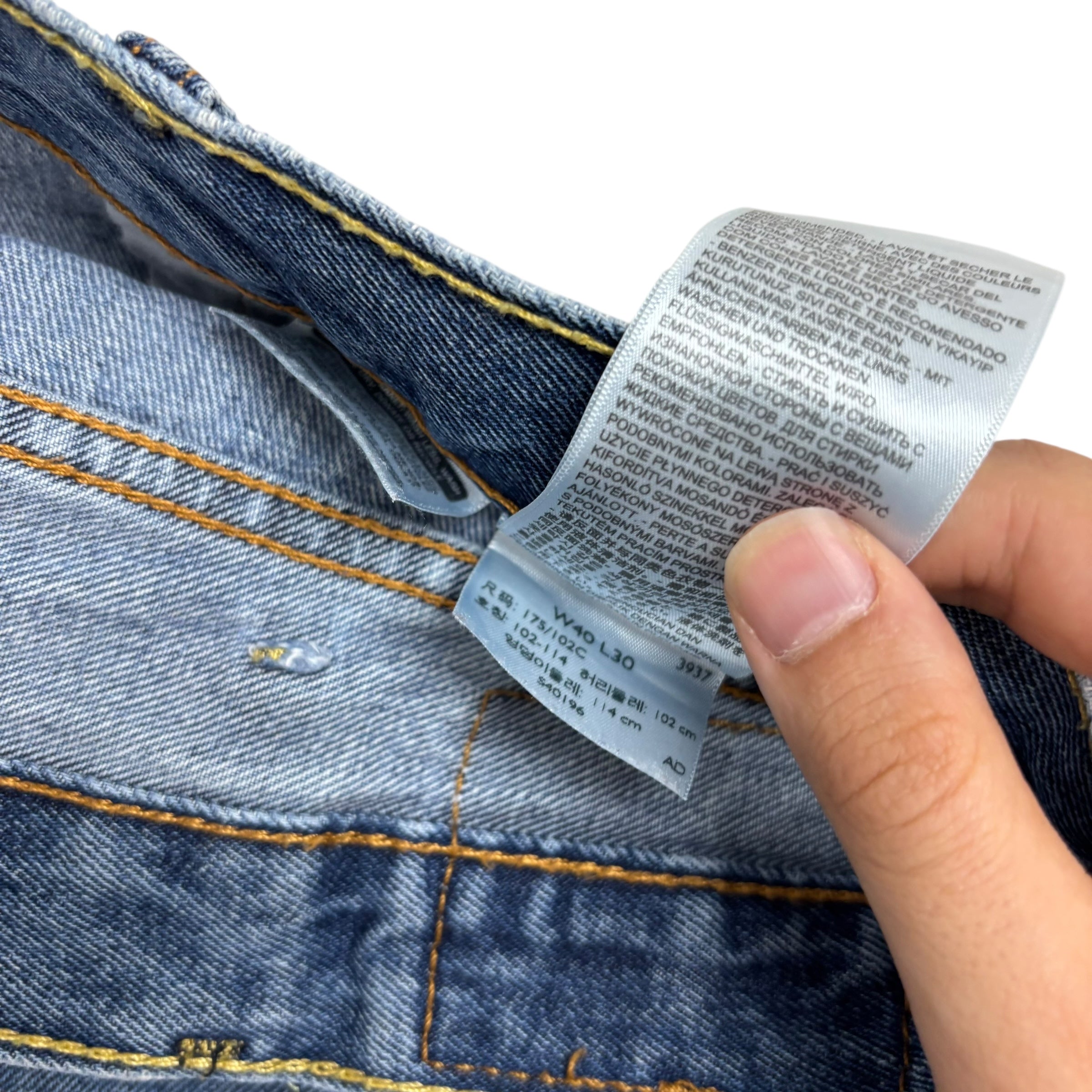 Levis 505 Jeans W40 L30 Mens Light Blue Regular Straight Fit Denim