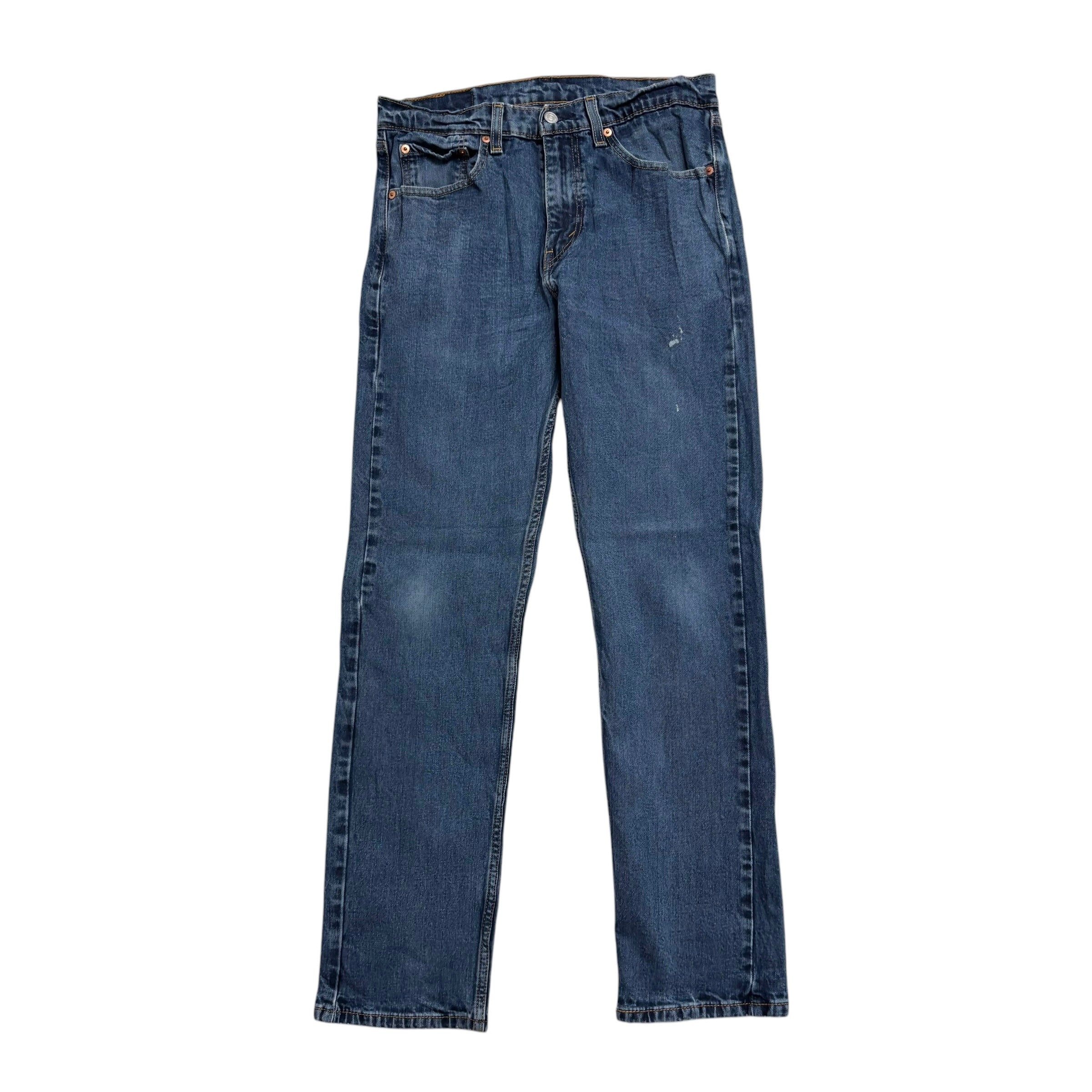 Levis 505 Jeans W32 L32 Mens Mid Blue Regular Straight Fit Stretch Denim