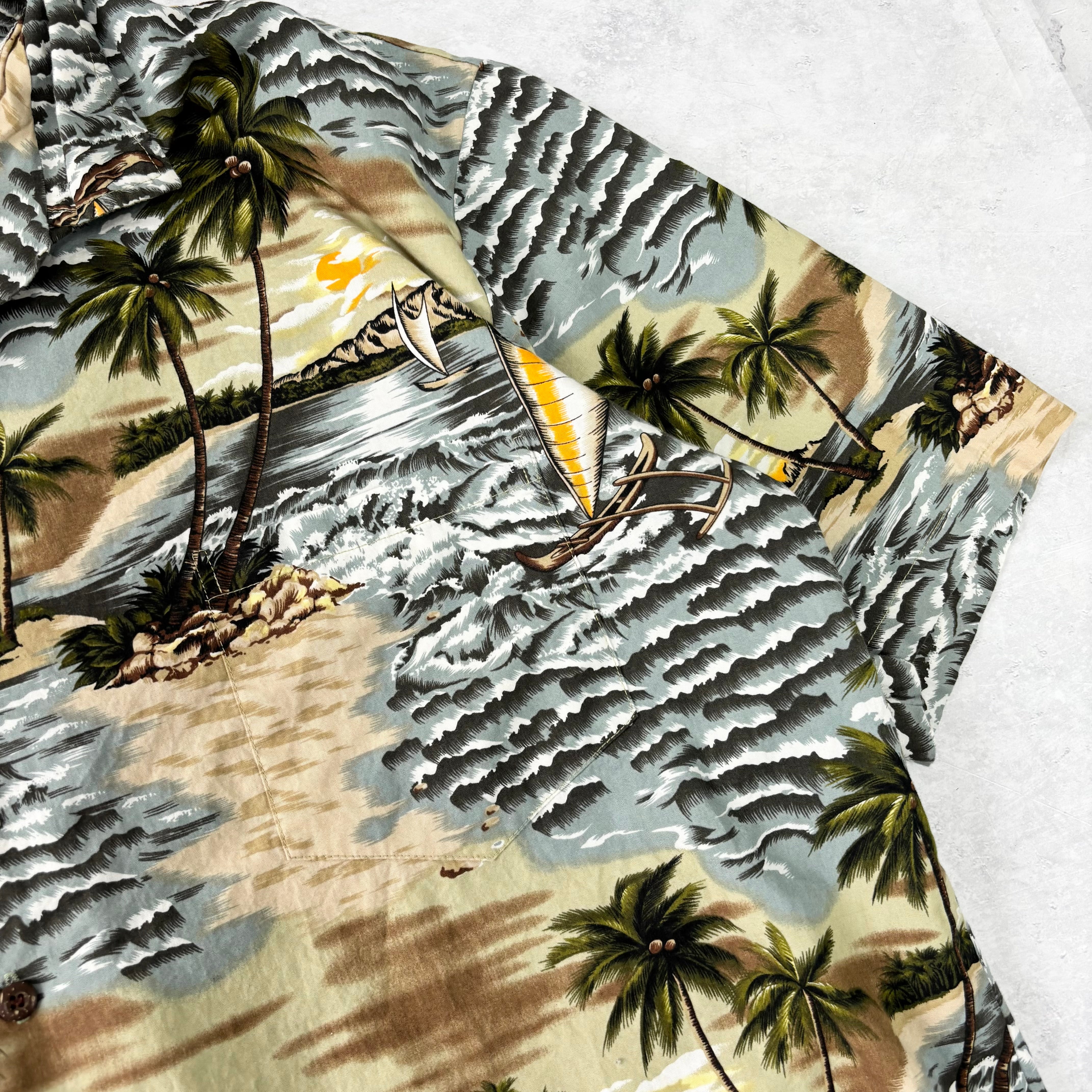 Vintage Hawaiian Shirt Mens XXL Multi Floral Aloha Short Sleeve Cotton (E)