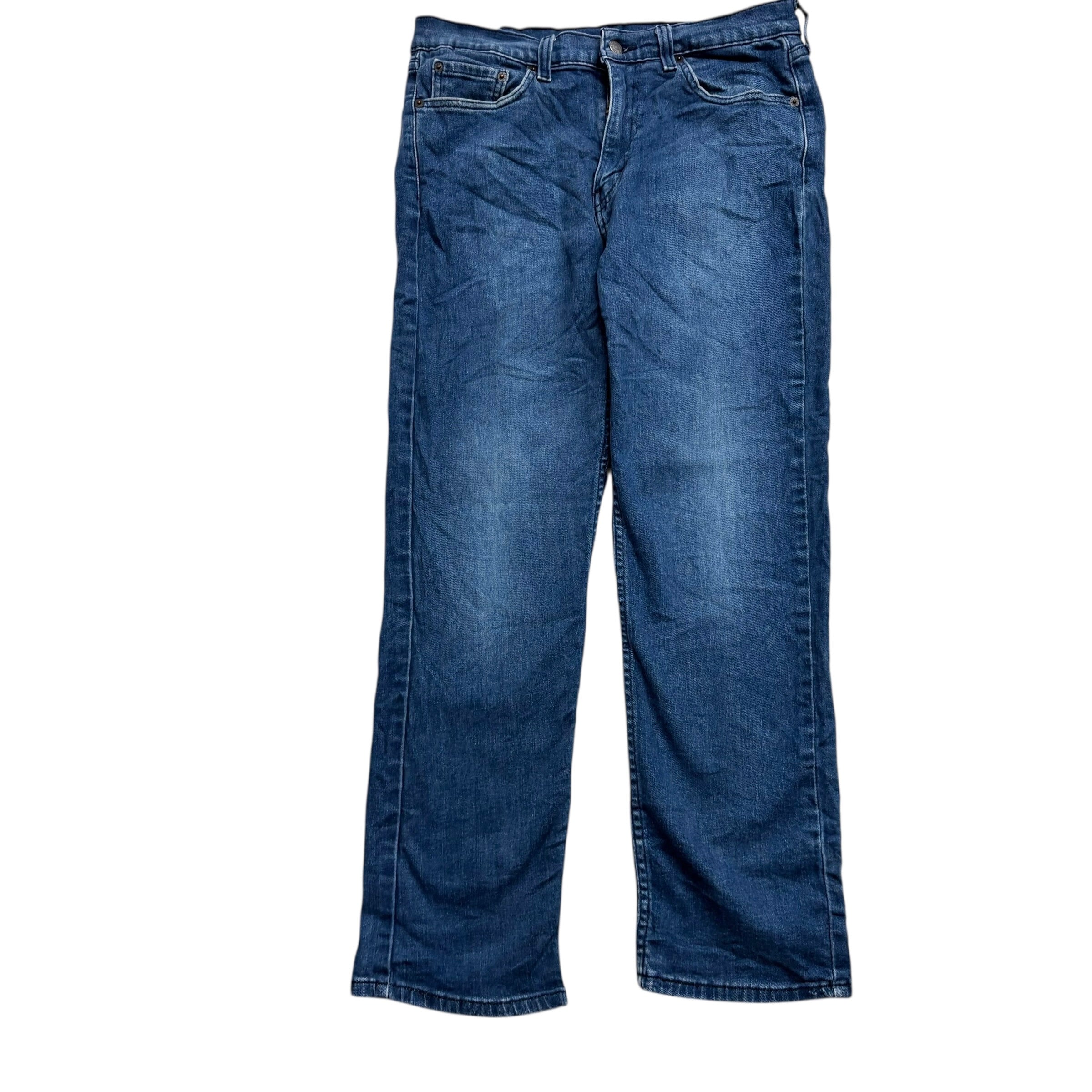 Levis 514 Jeans W33 L29 Mens Navy Blue Regular Straight Fit Stretch Denim