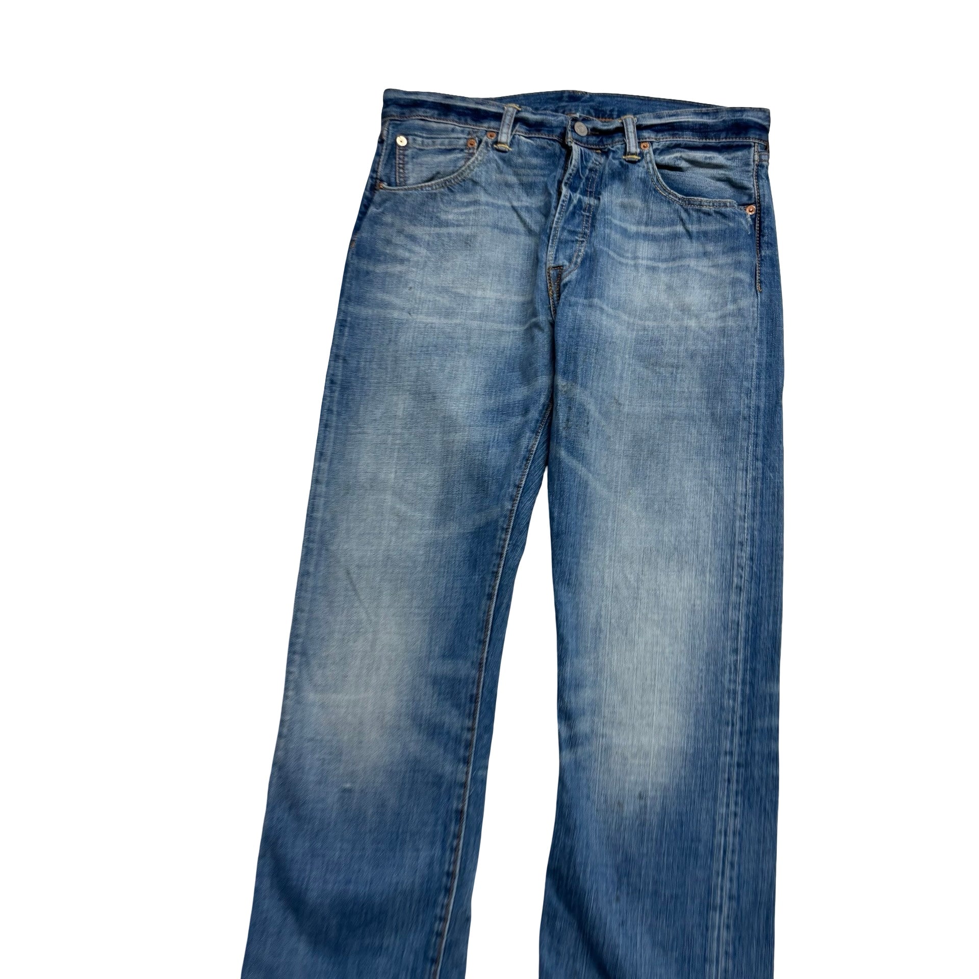 Levis 501 Jeans W32 L29 Mens Mid Blue Regular Straight Fit Denim