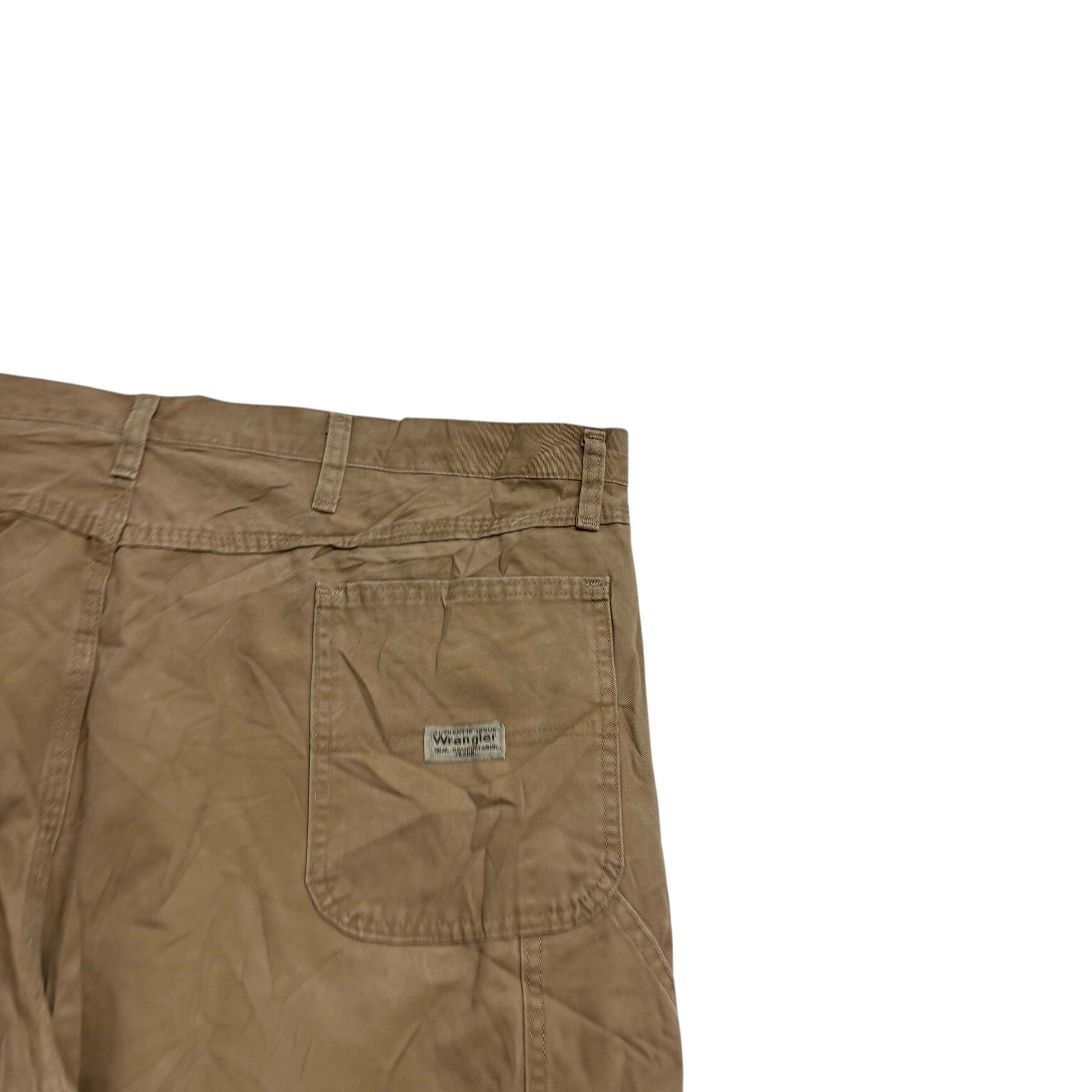 Wrangler Carpenter Pants W44 L32 Mens Tan Relaxed Straight Fit Trousers