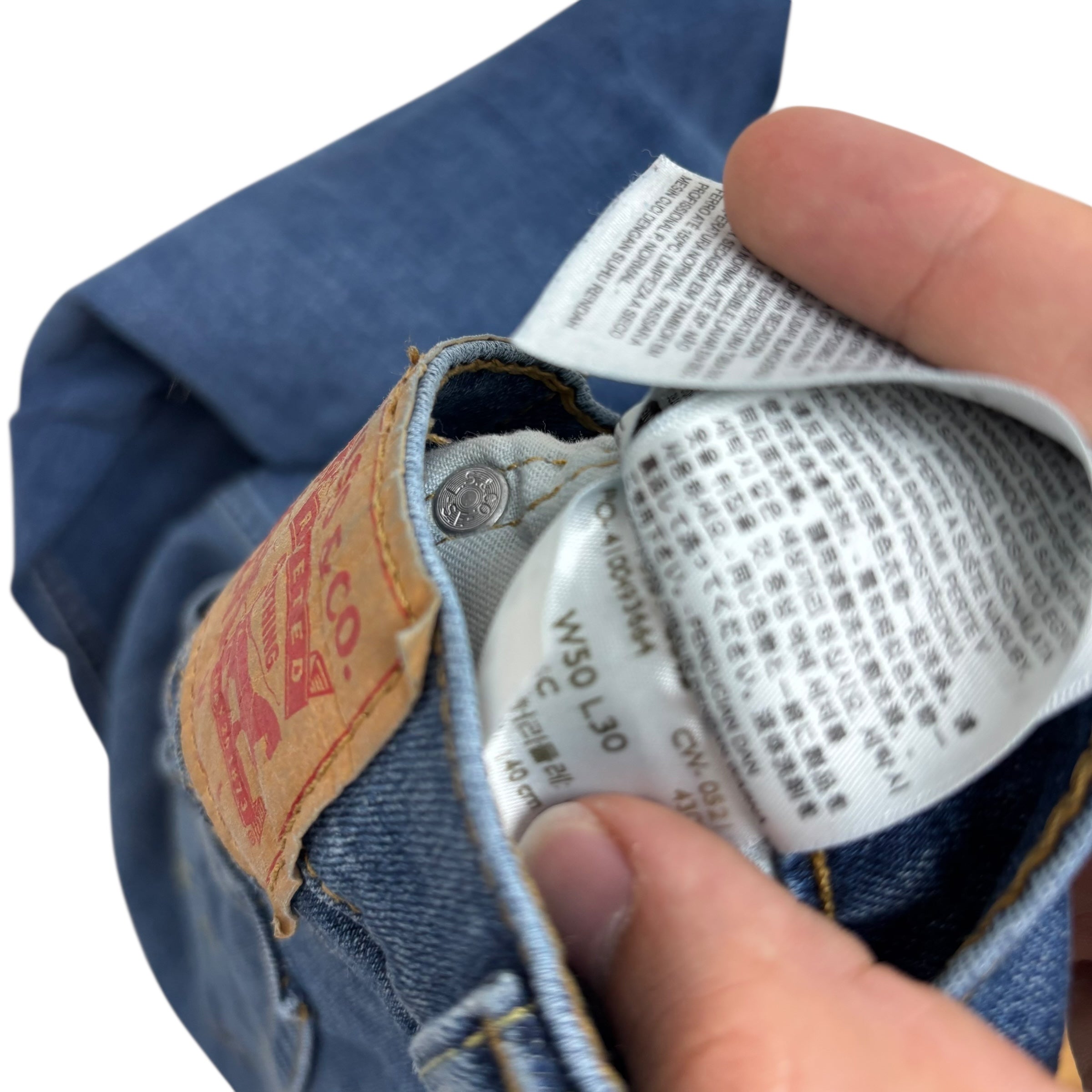 Levis 541 Jeans W48 L30 Mens Mid Blue Athletic Tapered Fit Stretch Denim (E)