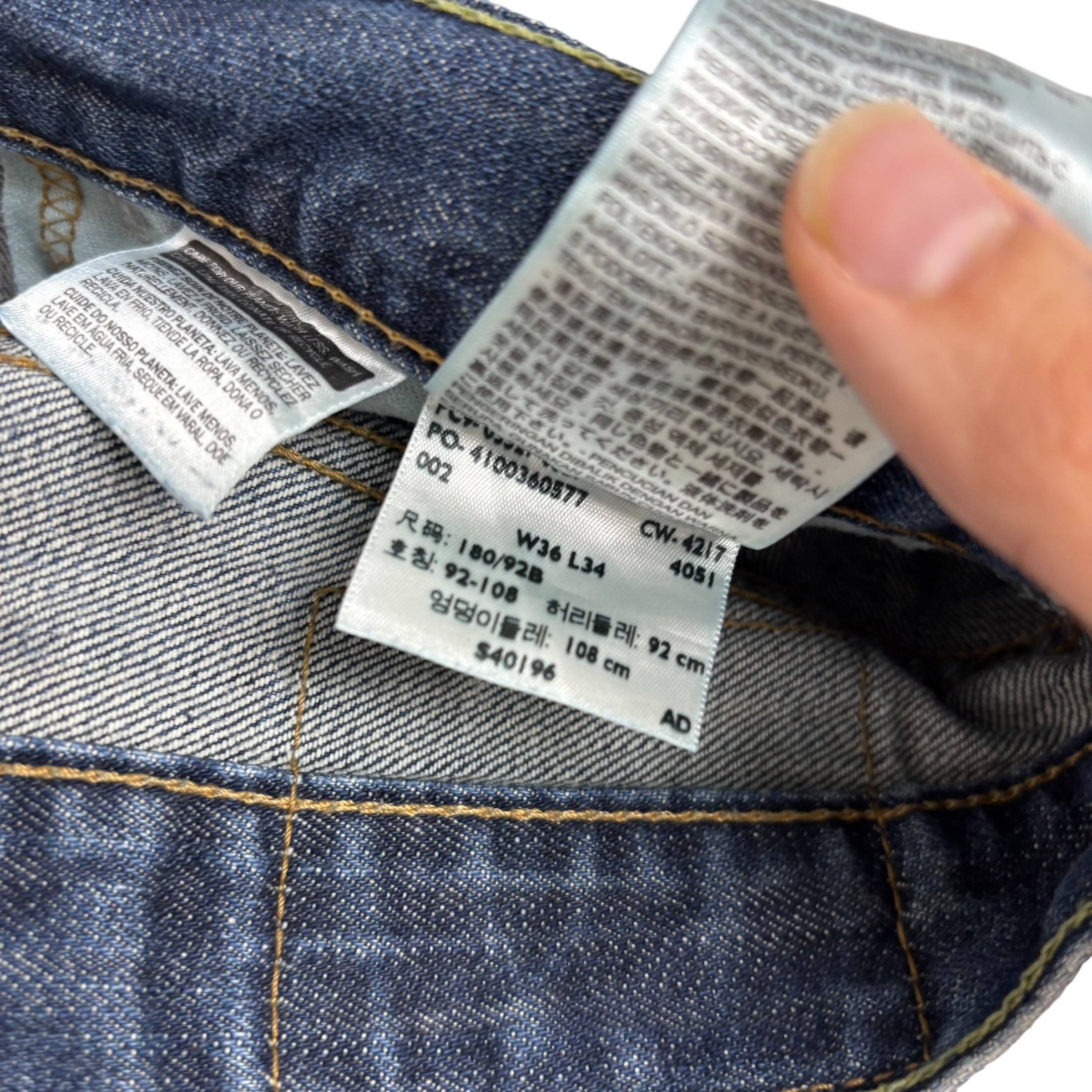 Levis 527 Jeans W36 L34 Mens Dark Blue Slim Bootcut Fit Denim (F)