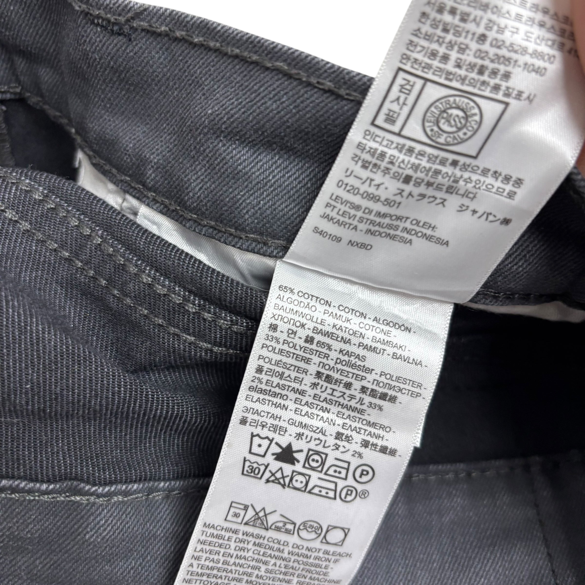 Levis 541 Jeans W35 L33 Mens Grey Athletic Tapered Fit Stretch Denim (E)