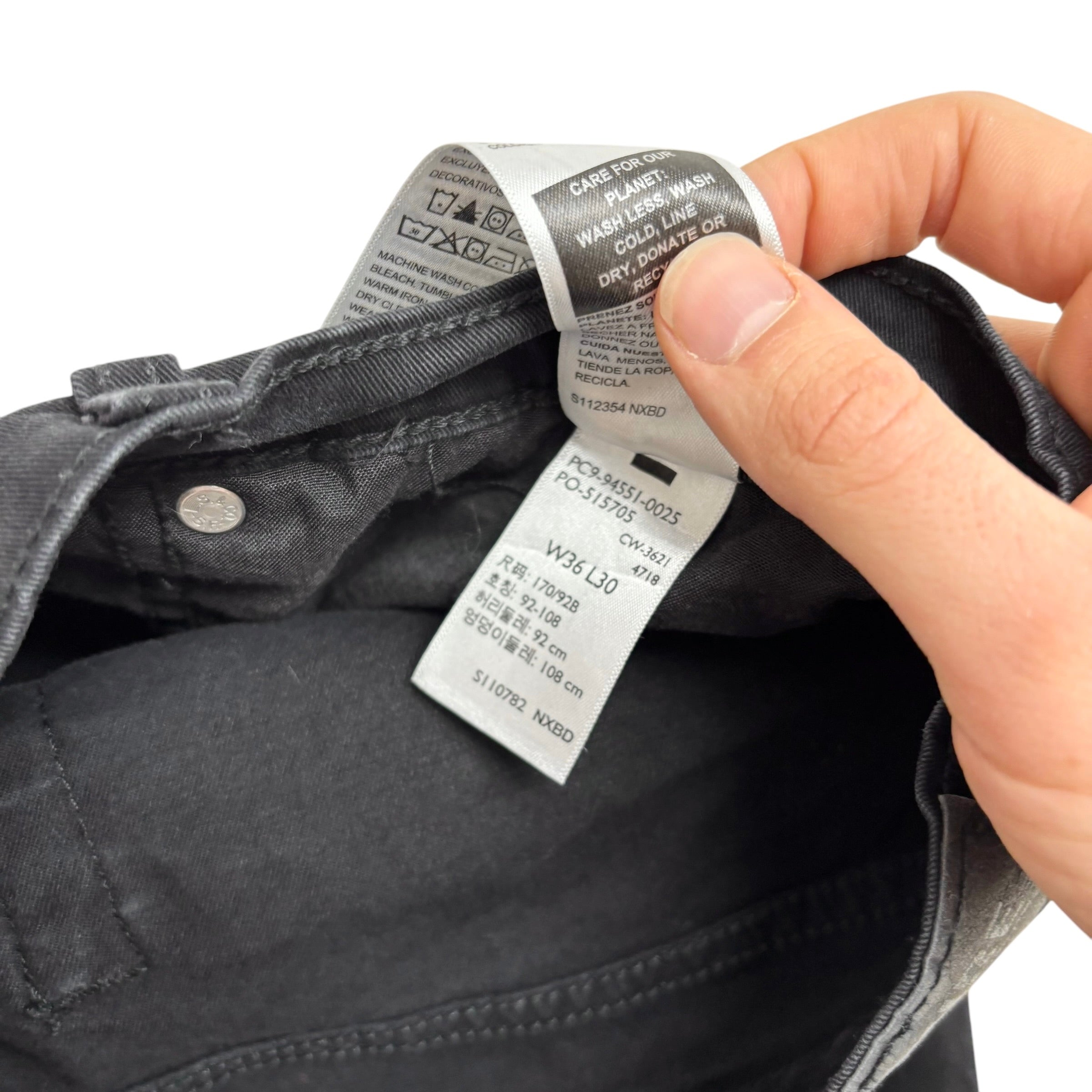 Levis 541 Jeans W34 L31 Mens Black Athletic Tapered Fit Stretch Denim (E)