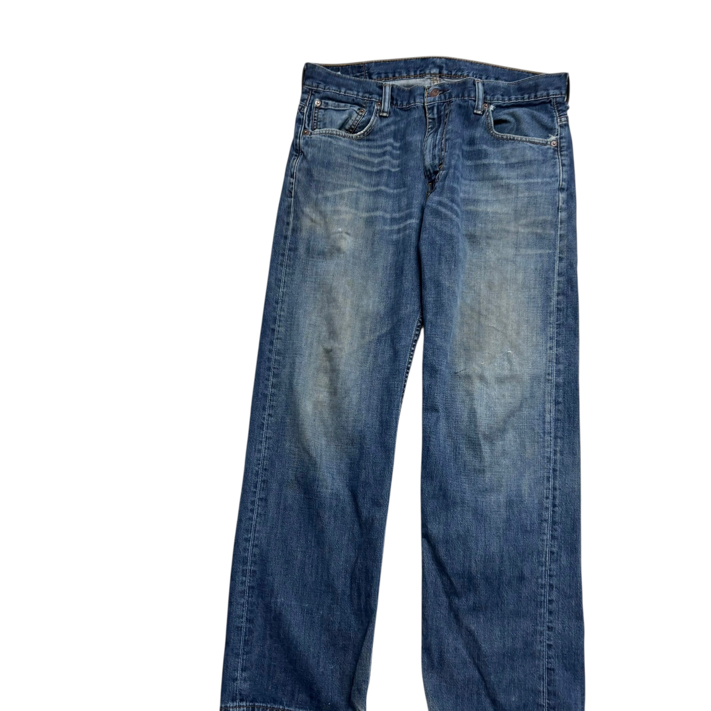 Levis 569 Jeans W33 L31 Mens Mid Blue Baggy Relaxed Straight Fit Denim (F)