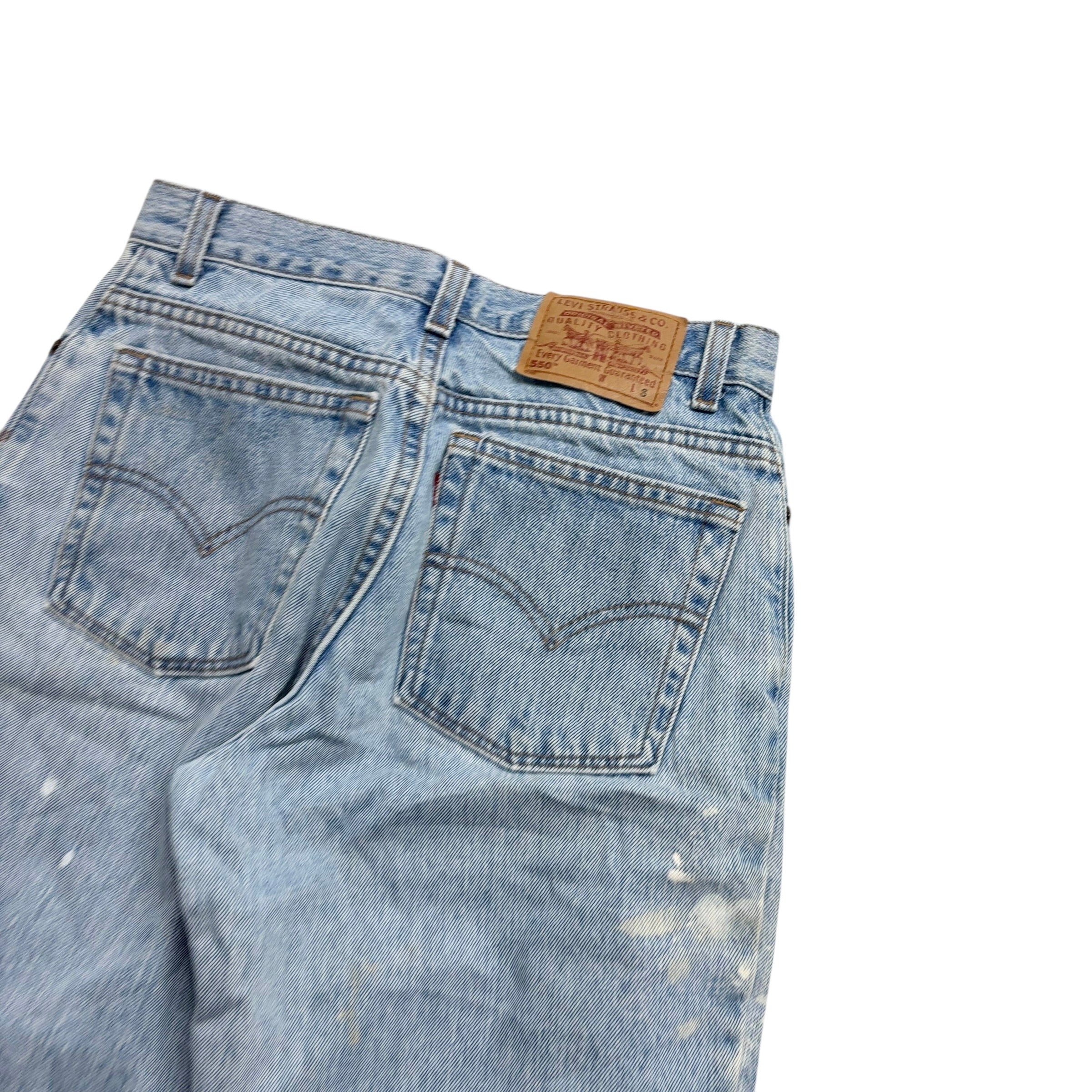 Levis 550 Jeans W26 L28 Womens Light Blue Relaxed Taper Mom Vintage USA Made (F)