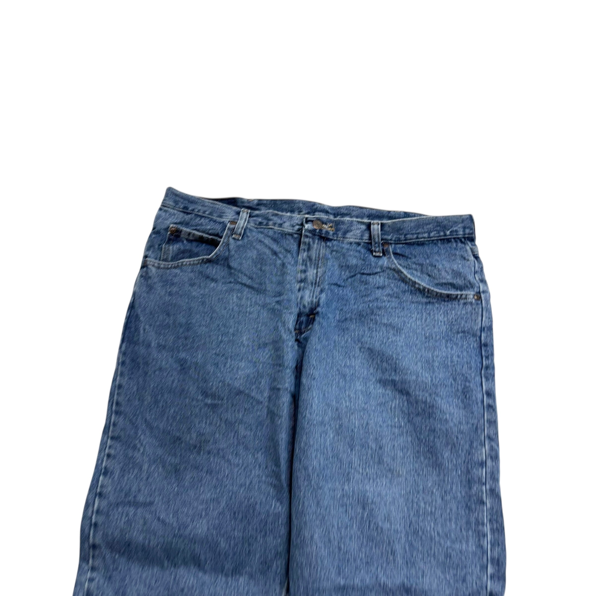 Wrangler Jeans W38 L27 Mens Mid Blue Relaxed Straight Fit Denim (E)