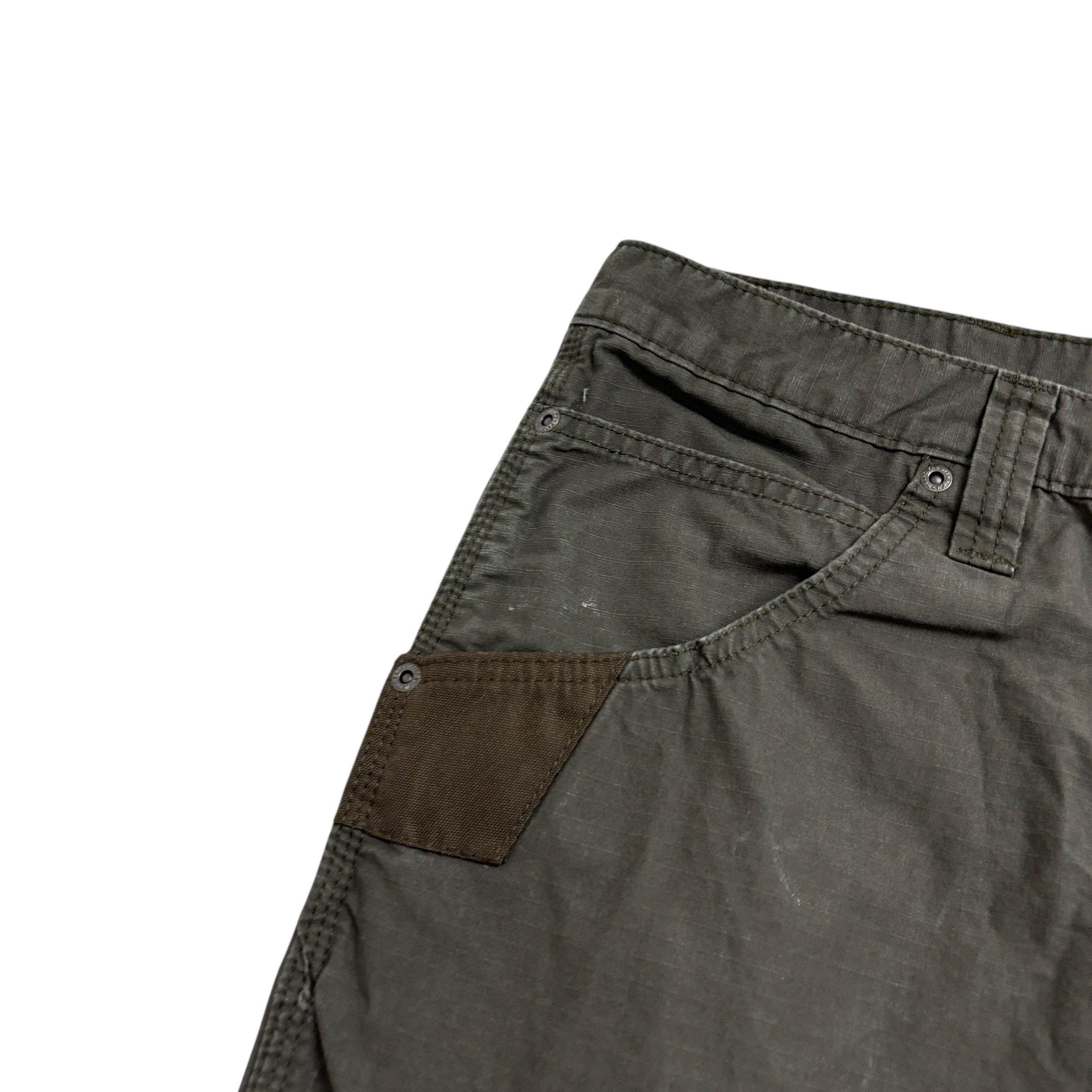 Wrangler Carpenter Pants W40 L30 Mens Green Relaxed Straight Fit Trousers (E)