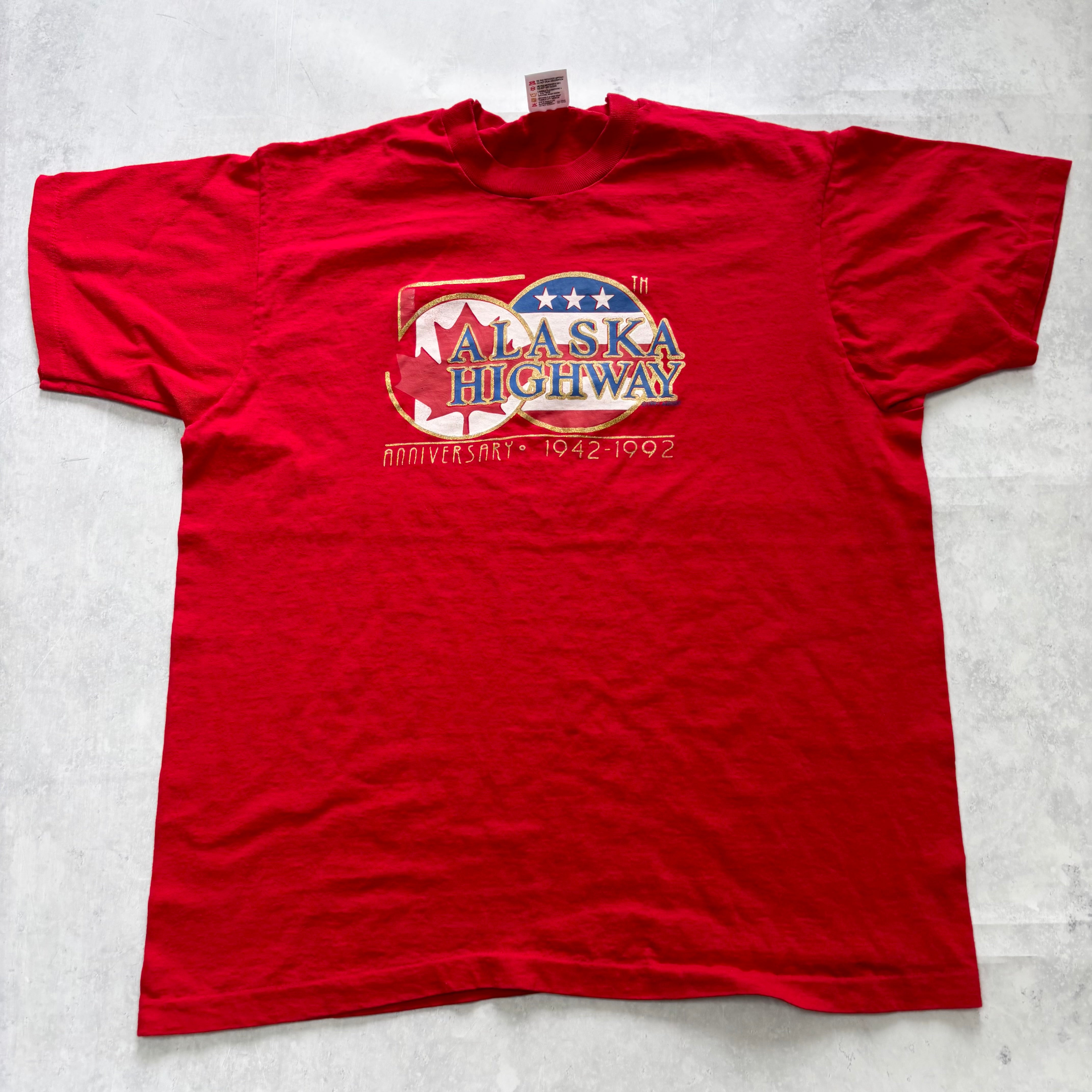 Vintage T Shirt Mens XL Red Single Stitch Graphic Print 90s USA Tourist (E)