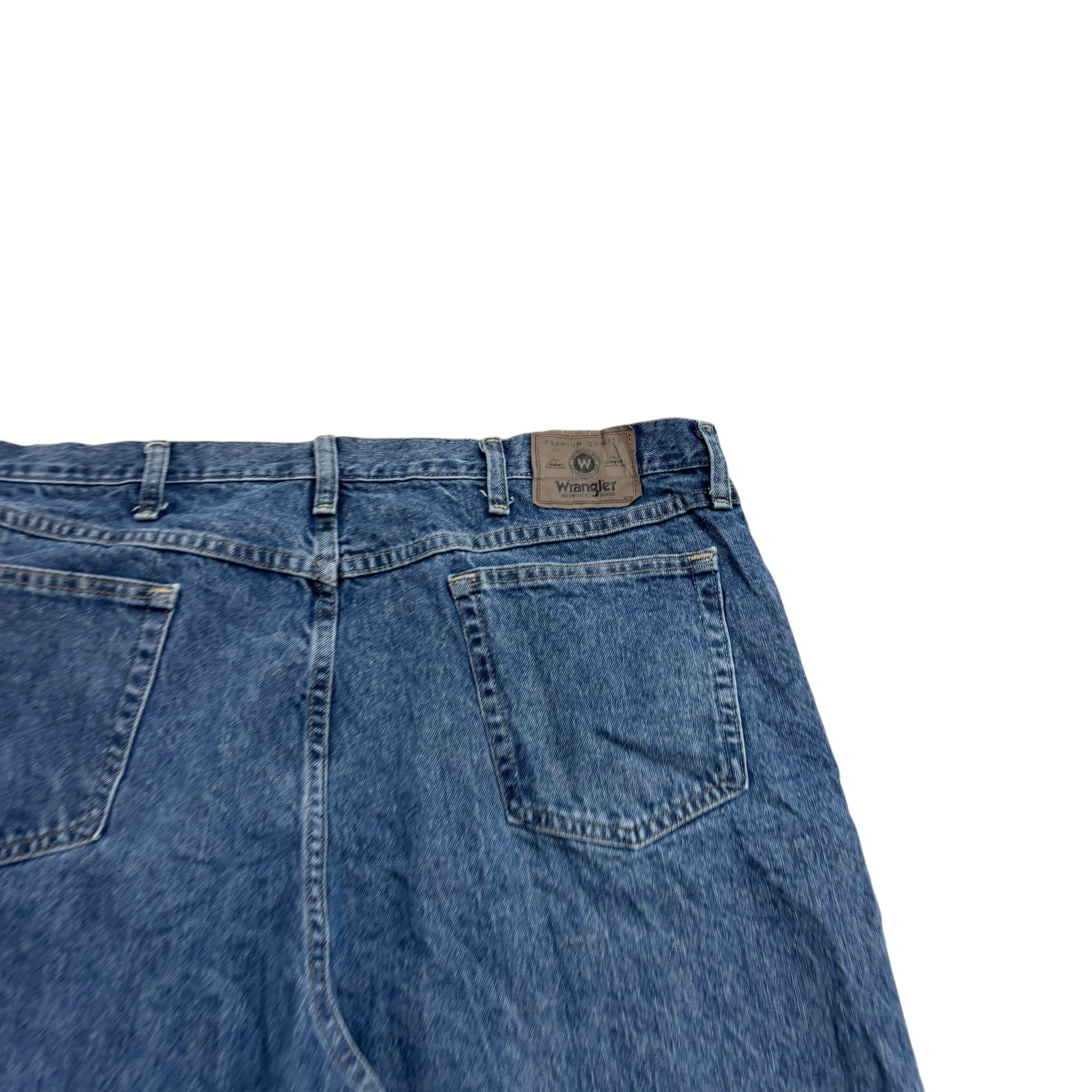 Wrangler Jeans W42 L30 Mens Mid Blue Relaxed Straight Fit Baggy Denim (E)