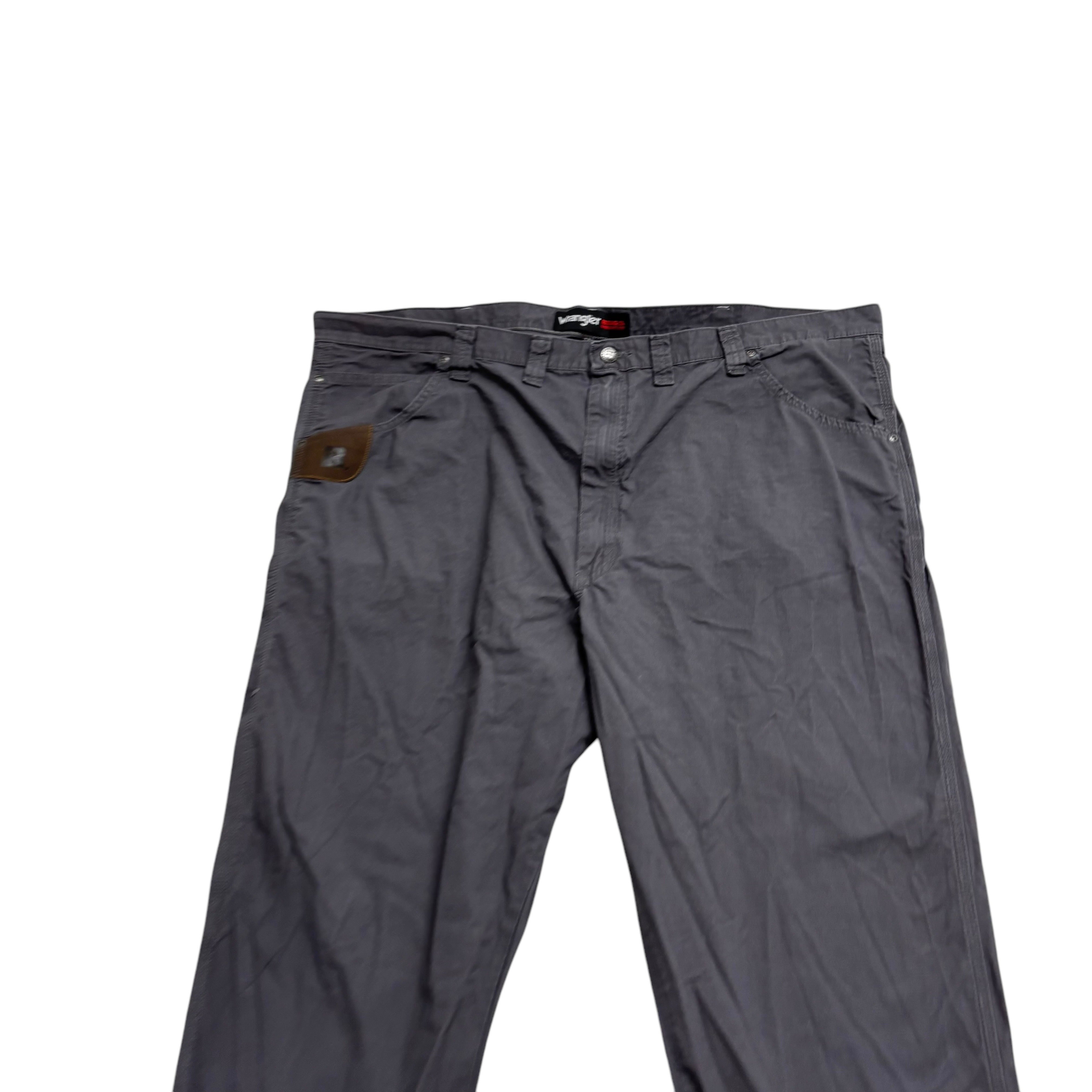 Wrangler Carpenter Pants W46 L32 Mens Grey Relaxed Straight Fit Trousers (E)