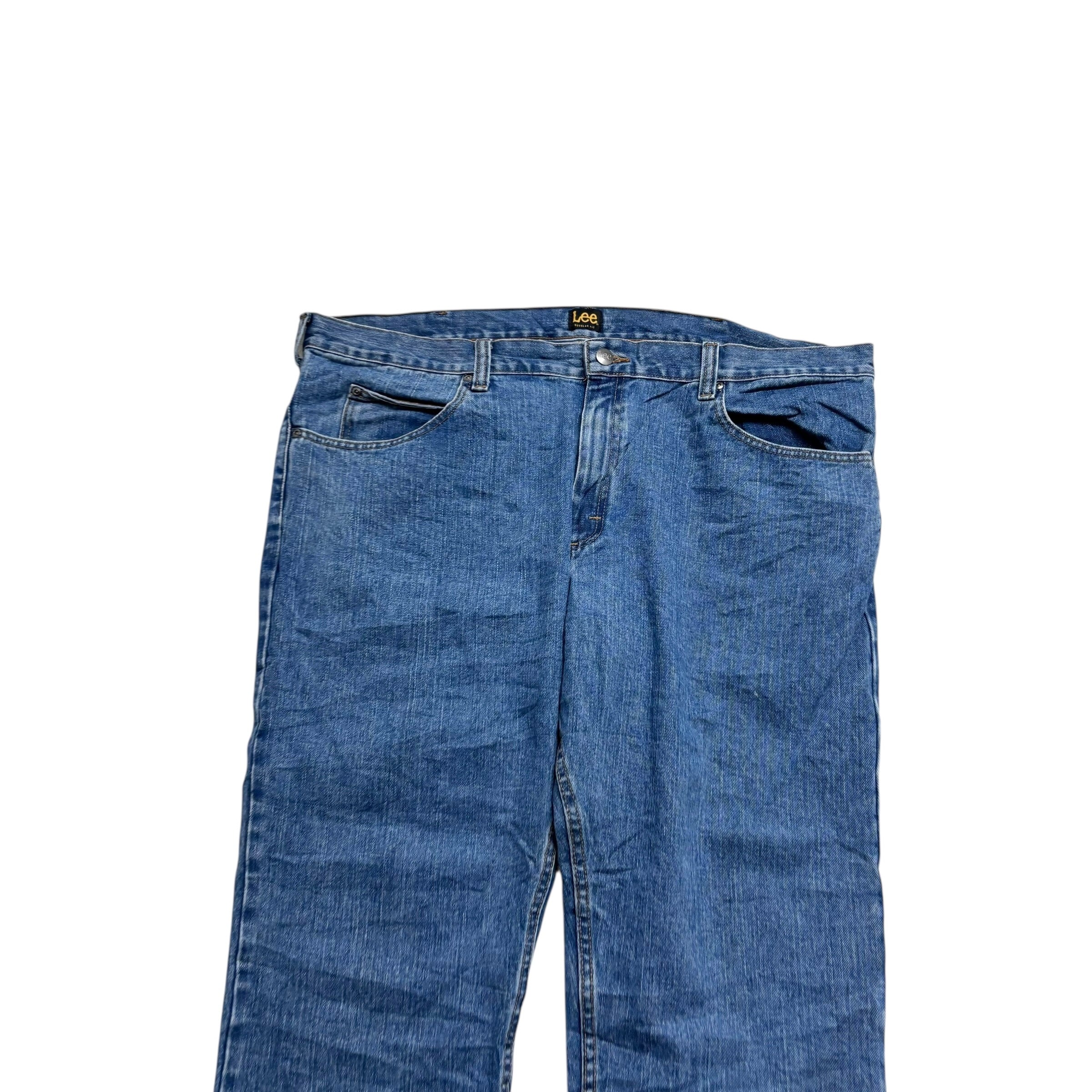 Lee Jeans W44 L26 Mens Mid Blue Regular Straight Fit Denim (E)