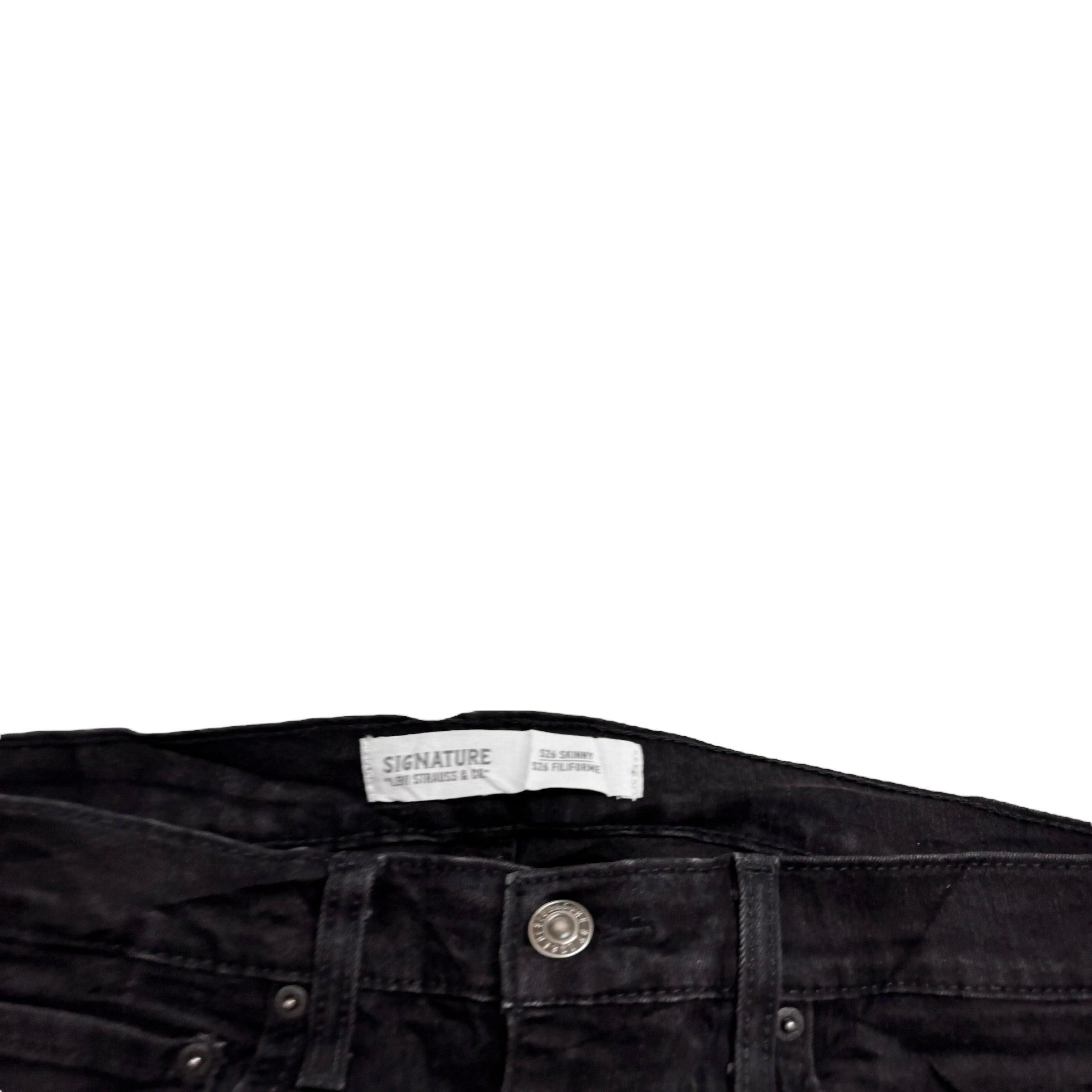 Levis Signature Jeans W34 L30 Mens Black Skinny Fit Stretch Denim (E)