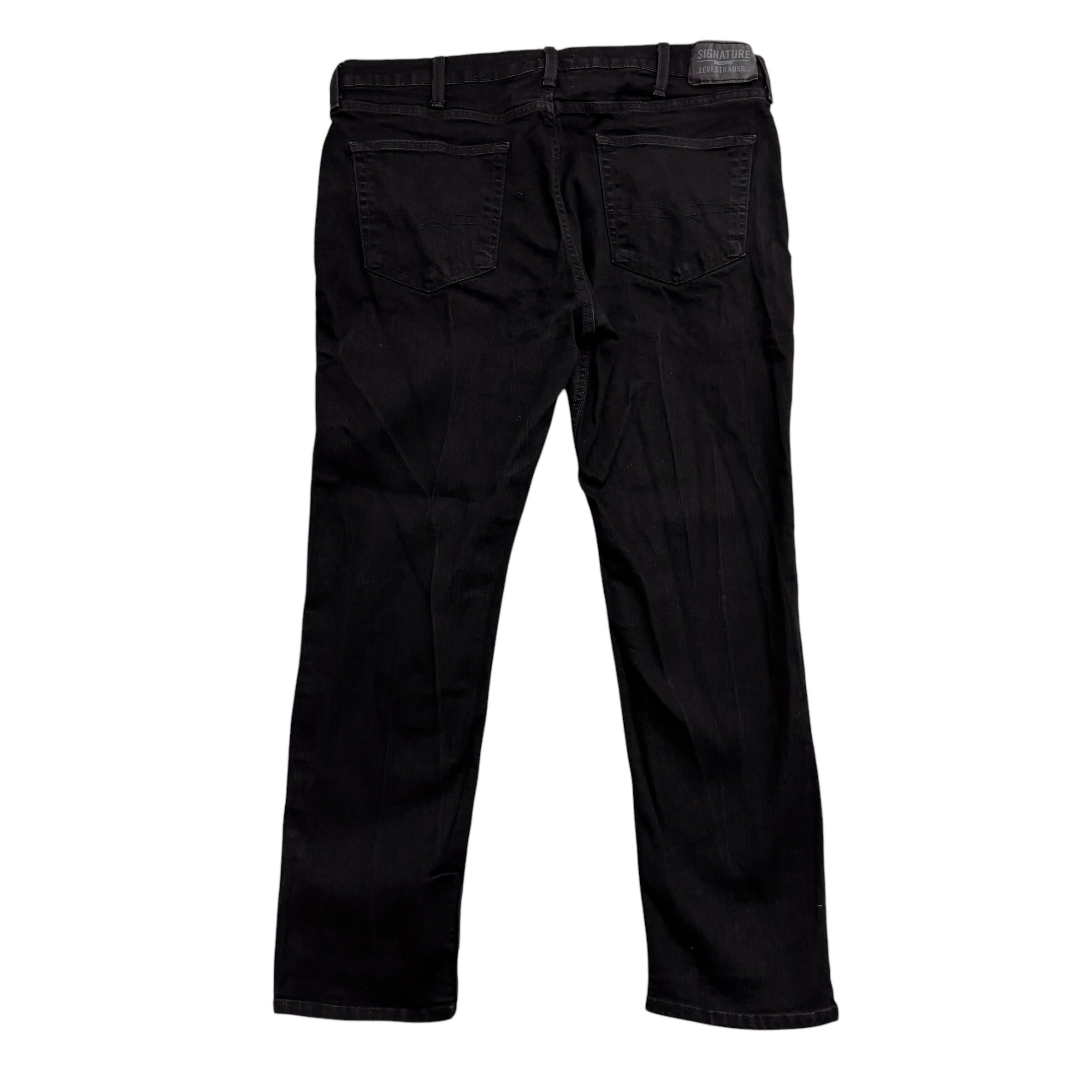 Levis Signature Jeans W38 L29 Mens Black Slim Fit Stretch Denim (E)