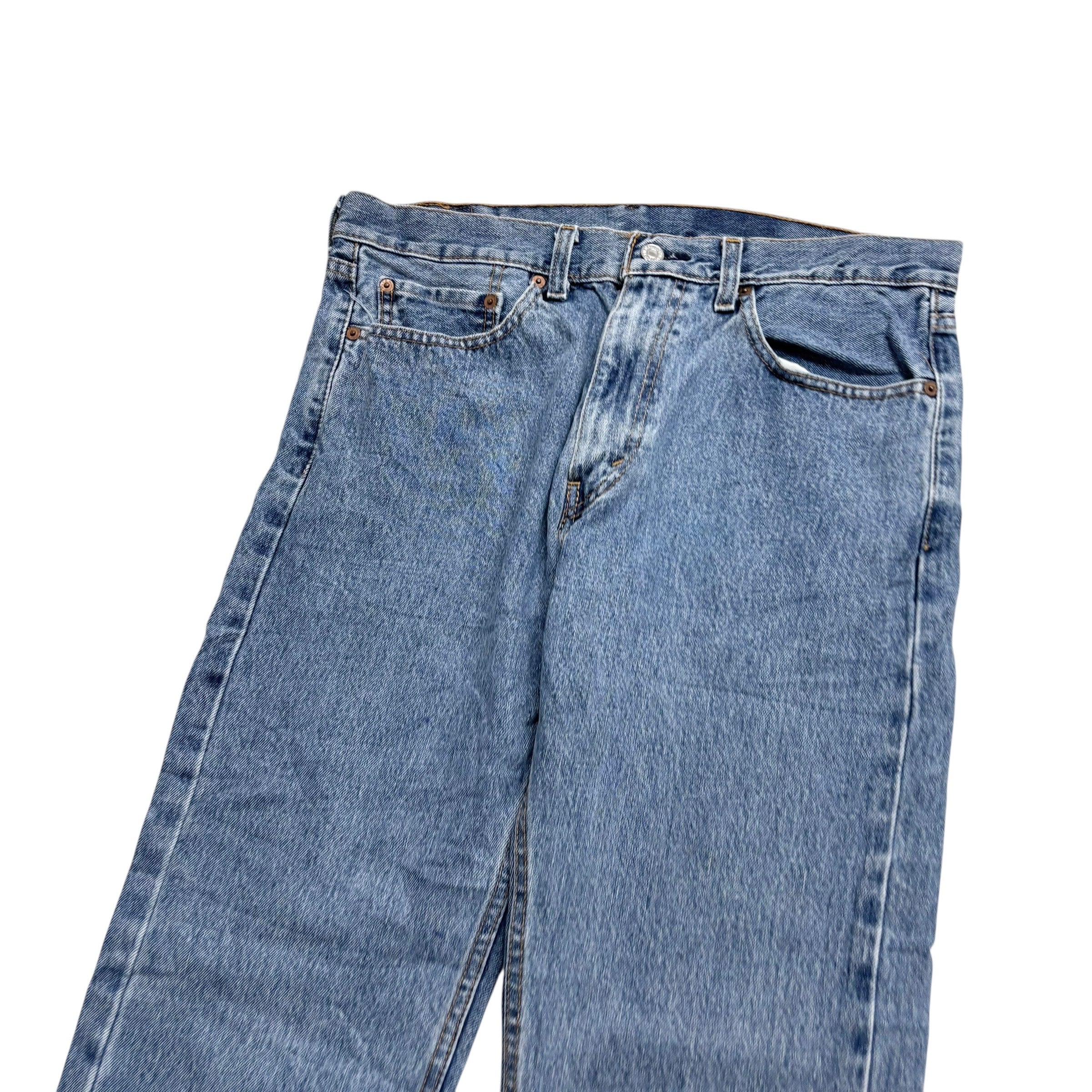 Levis 505 Jeans W33 L30 Mens Light Blue Regular Straight Fit Denim