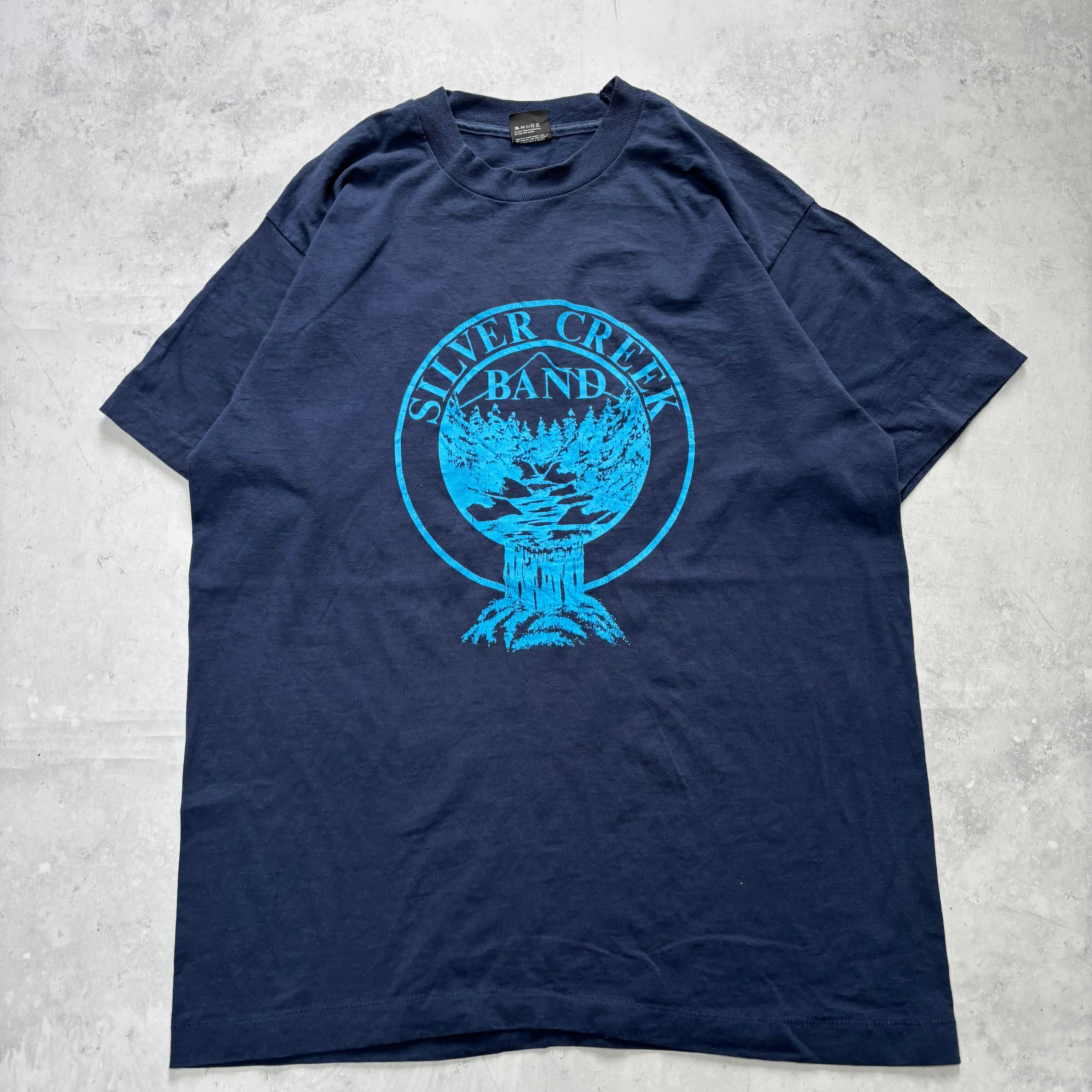 Vintage T Shirt Mens XL Navy Blue Single Stitch Graphic Print 90s USA Band (F)