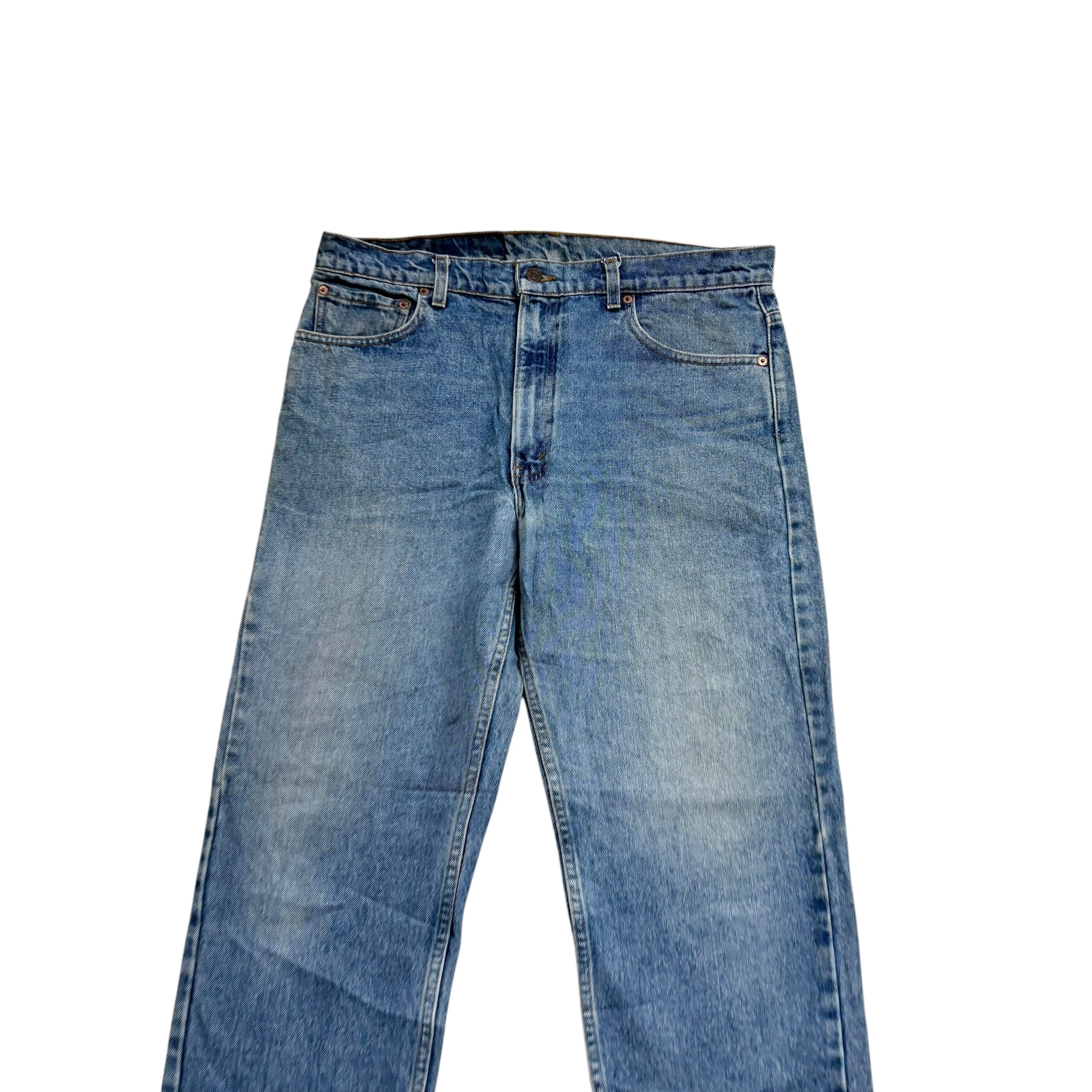 Levis 505 Jeans W36 L32 Mens Light Blue Regular Straight Fit Vintage Denim