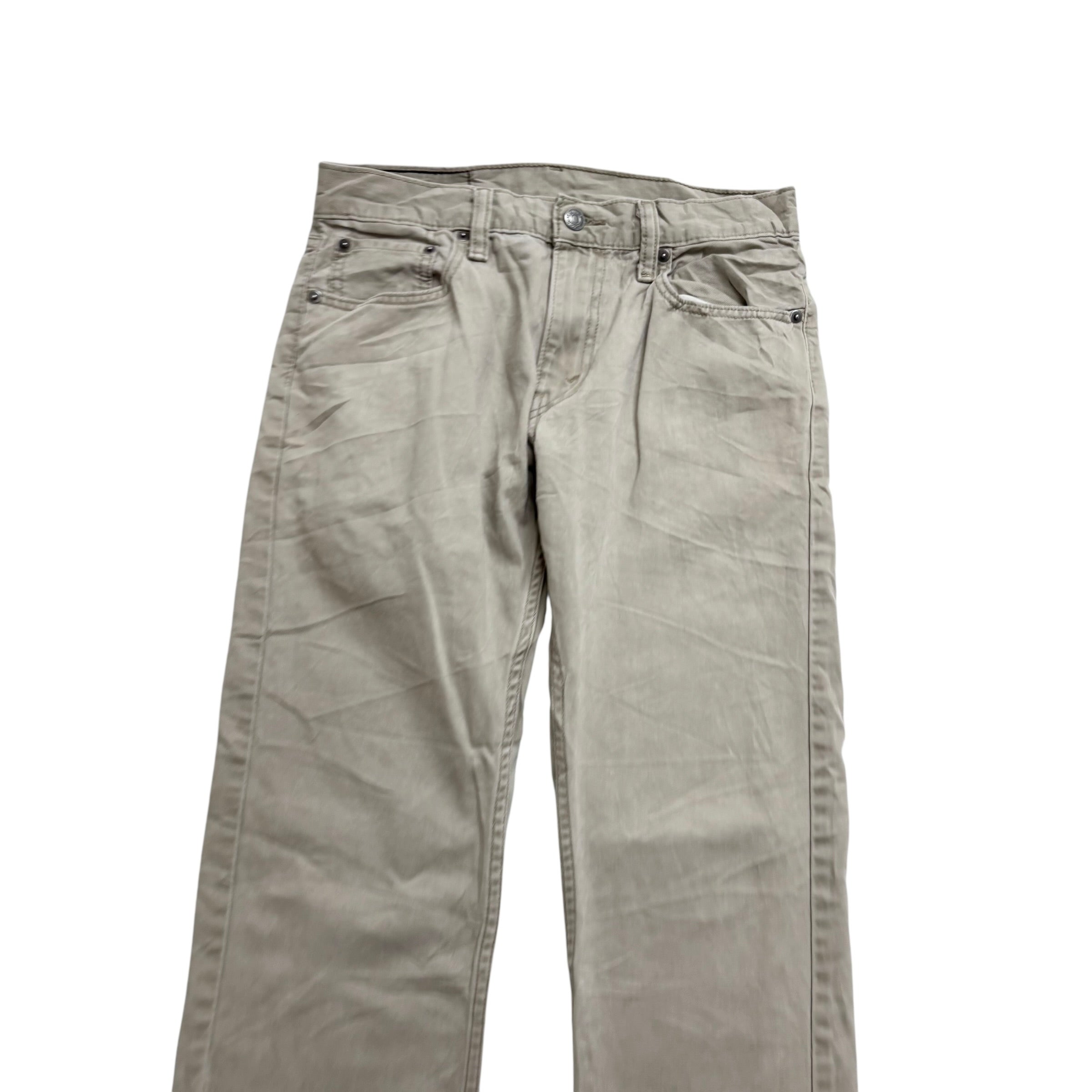 Levis 514 Trousers W29 L30 Mens Cream Regular Straight Fit Vintage Pants (E)