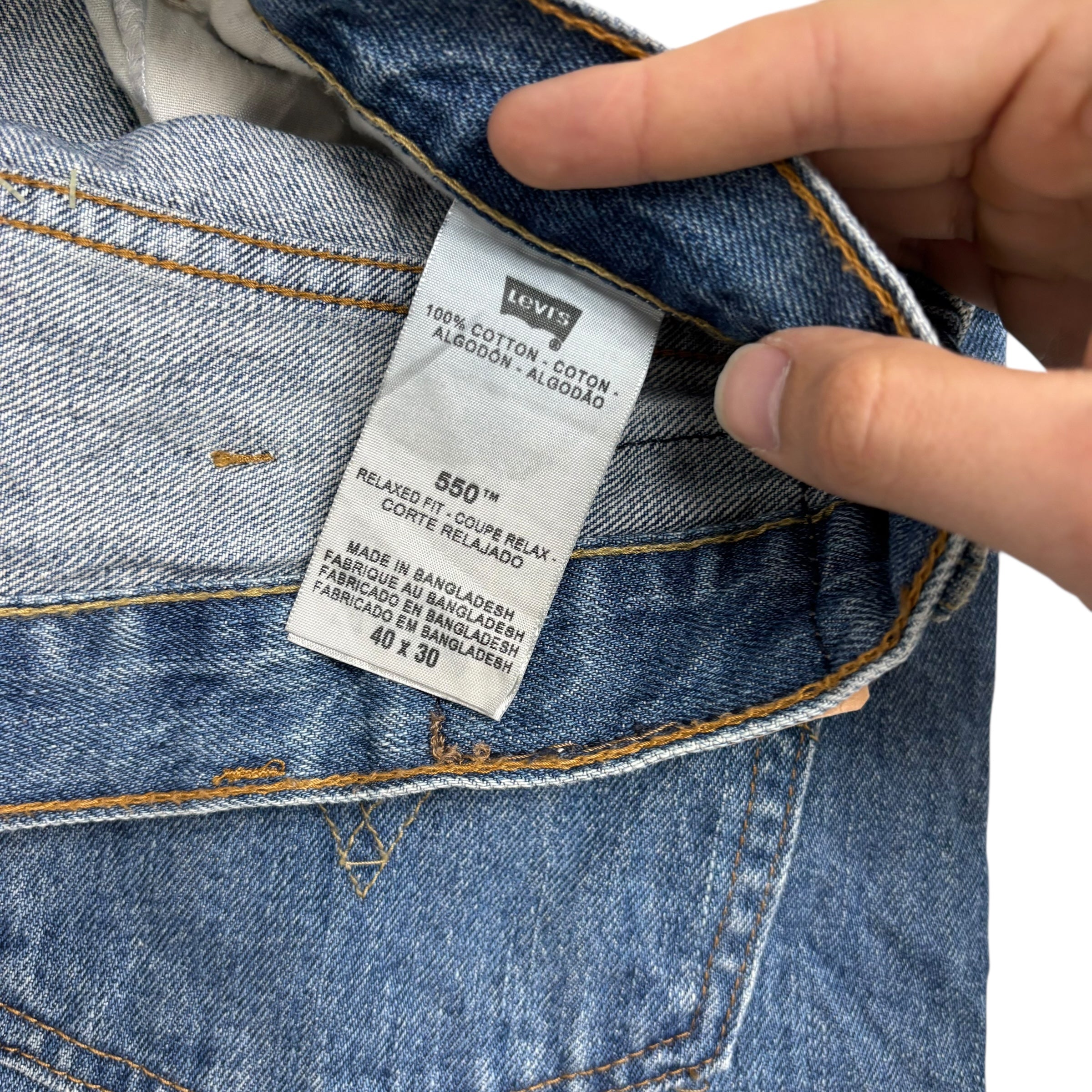 Levis 550 Jeans W40 L30 Mens Mid Blue Baggy Relaxed Straight Vintage Denim (E)