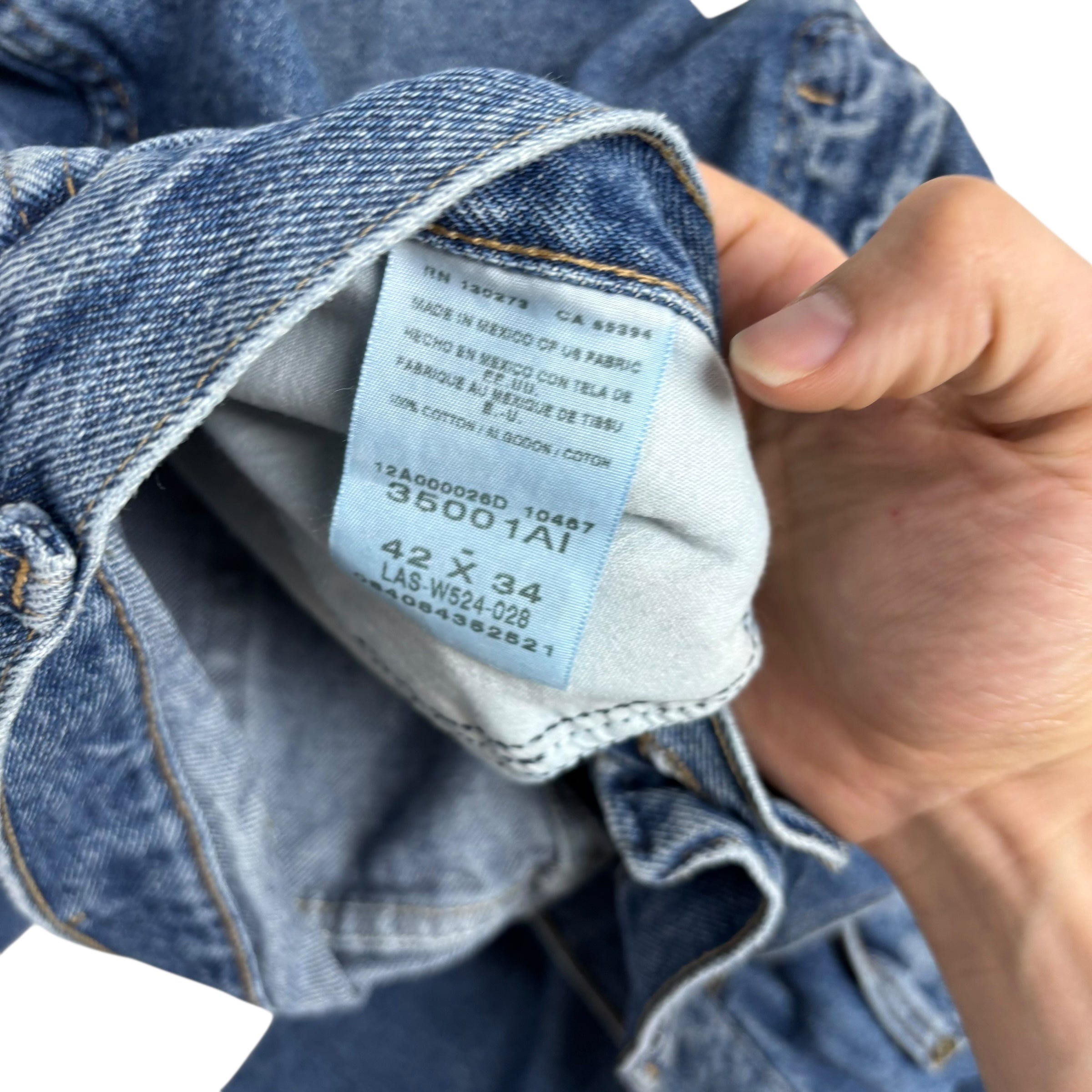 Wrangler Jeans W42 L34 Mens Mid Blue Relaxed Straight Fit Vintage Denim