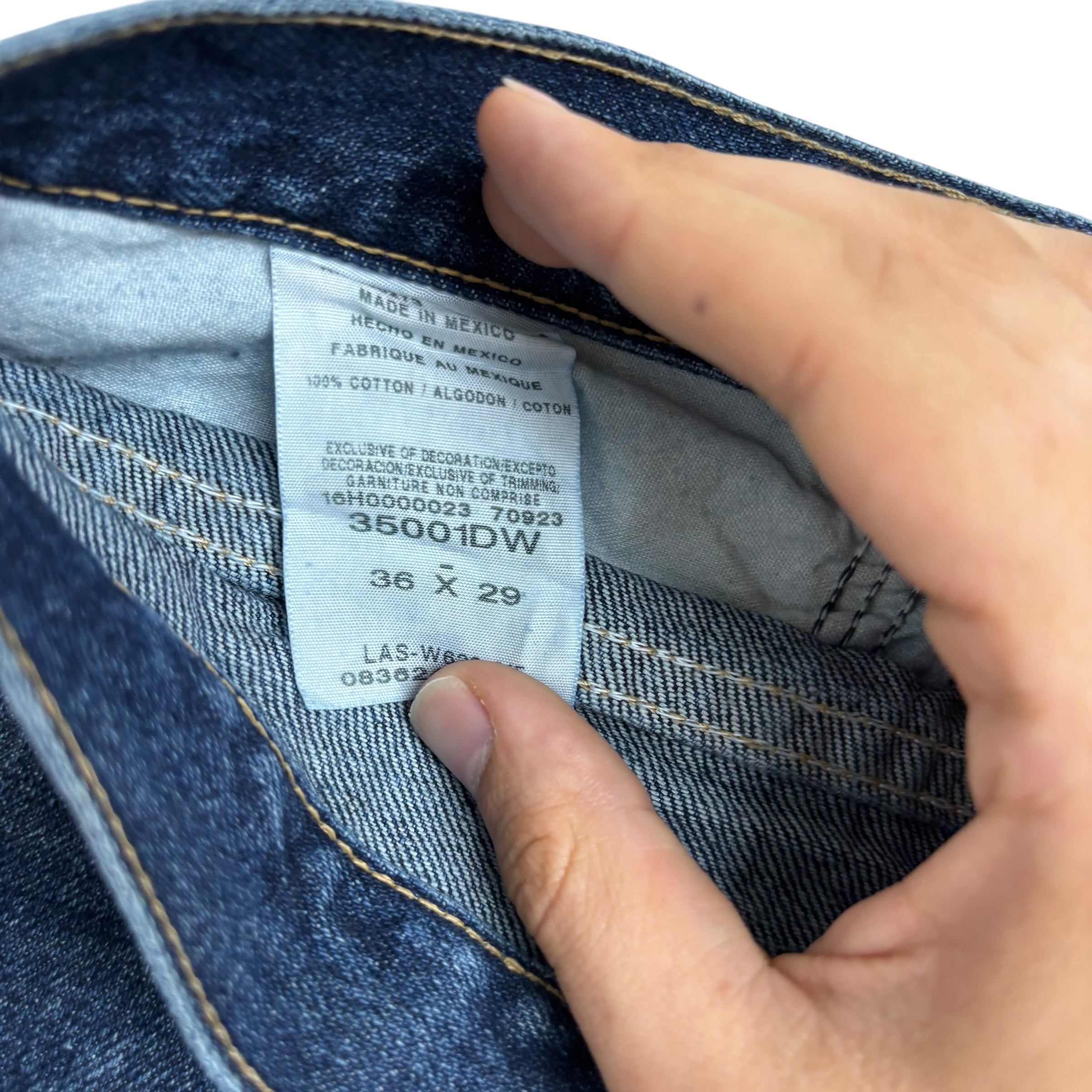 Wrangler Jeans W36 L30 Mens Dark Blue Relaxed Straight Fit Vintage Denim (E)