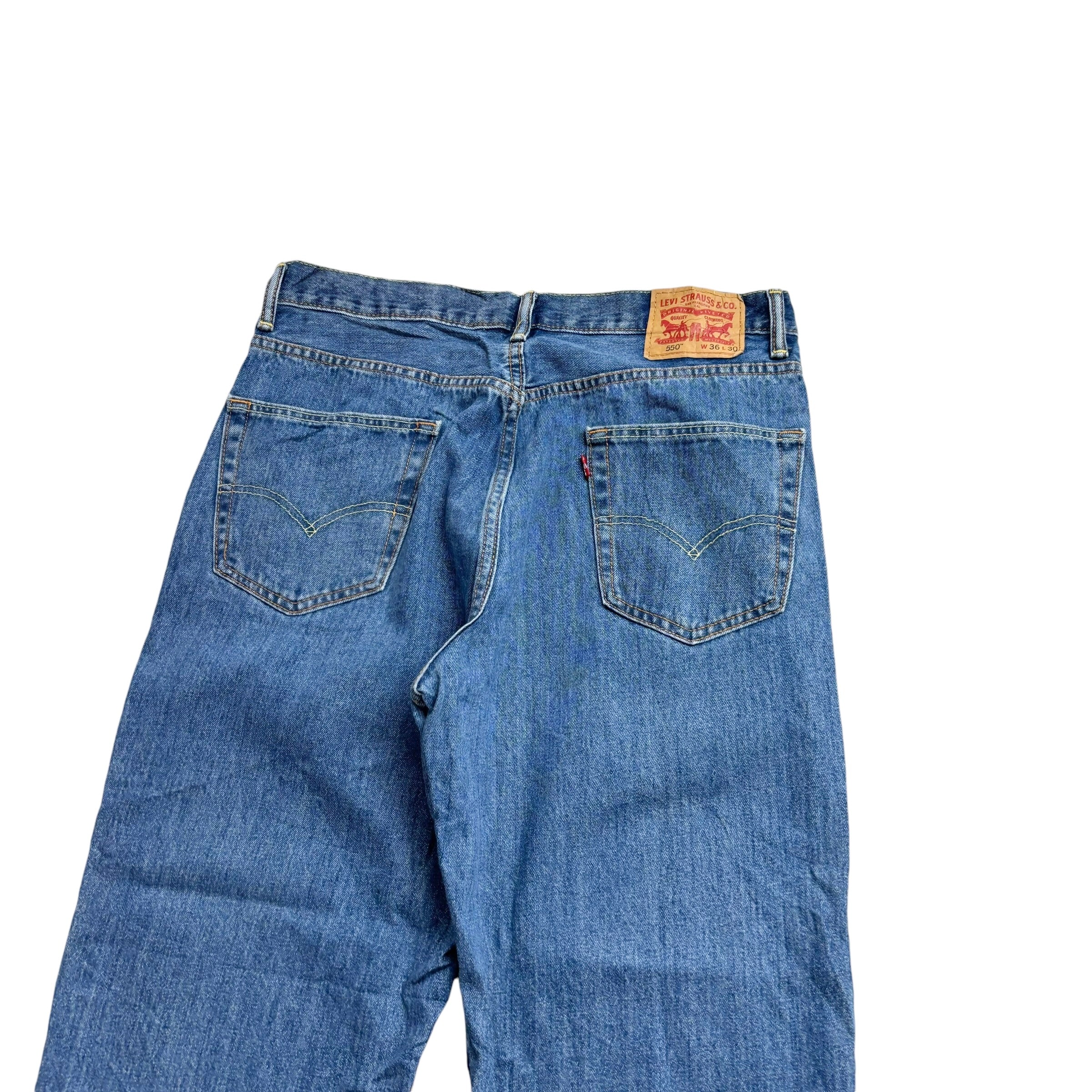 Levis 550 Jeans W36 L30 Mens Mid Blue Baggy Relaxed Straight Fit Denim