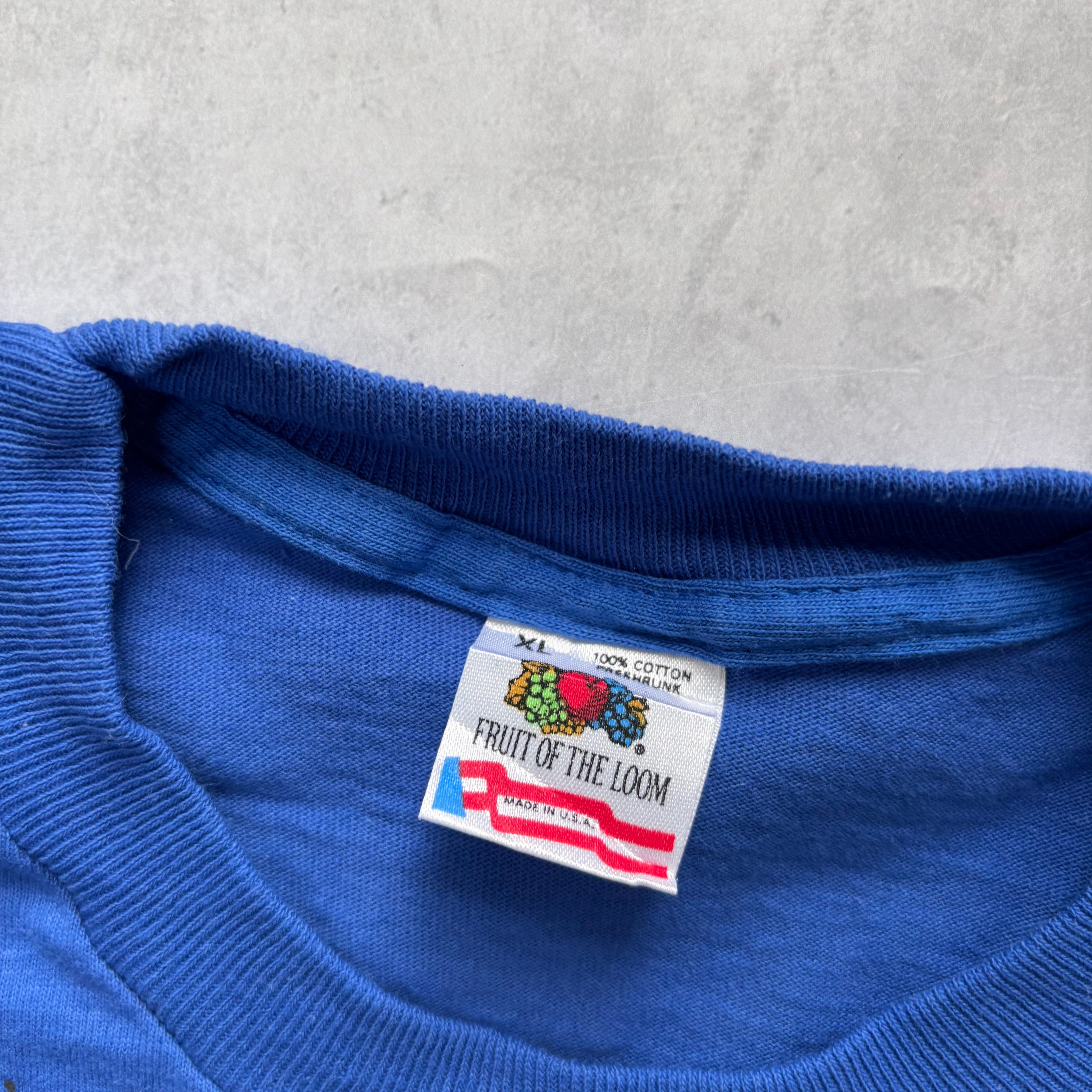 Vintage T Shirt Mens XL Blue Single Stitch Graphic Print 90s USA