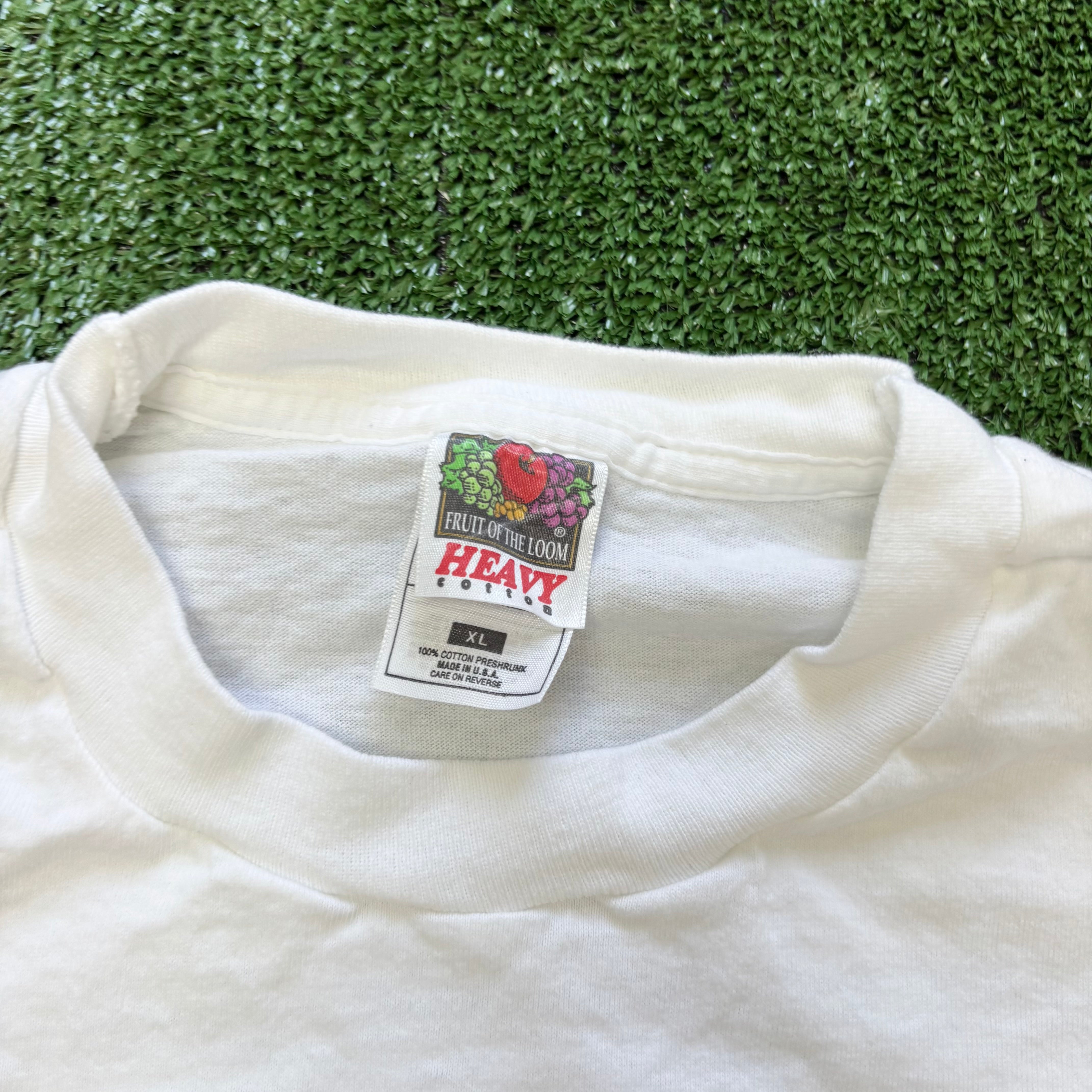 Vintage T Shirt Mens XL White Single Stitch Graphic Print 90s USA (E)