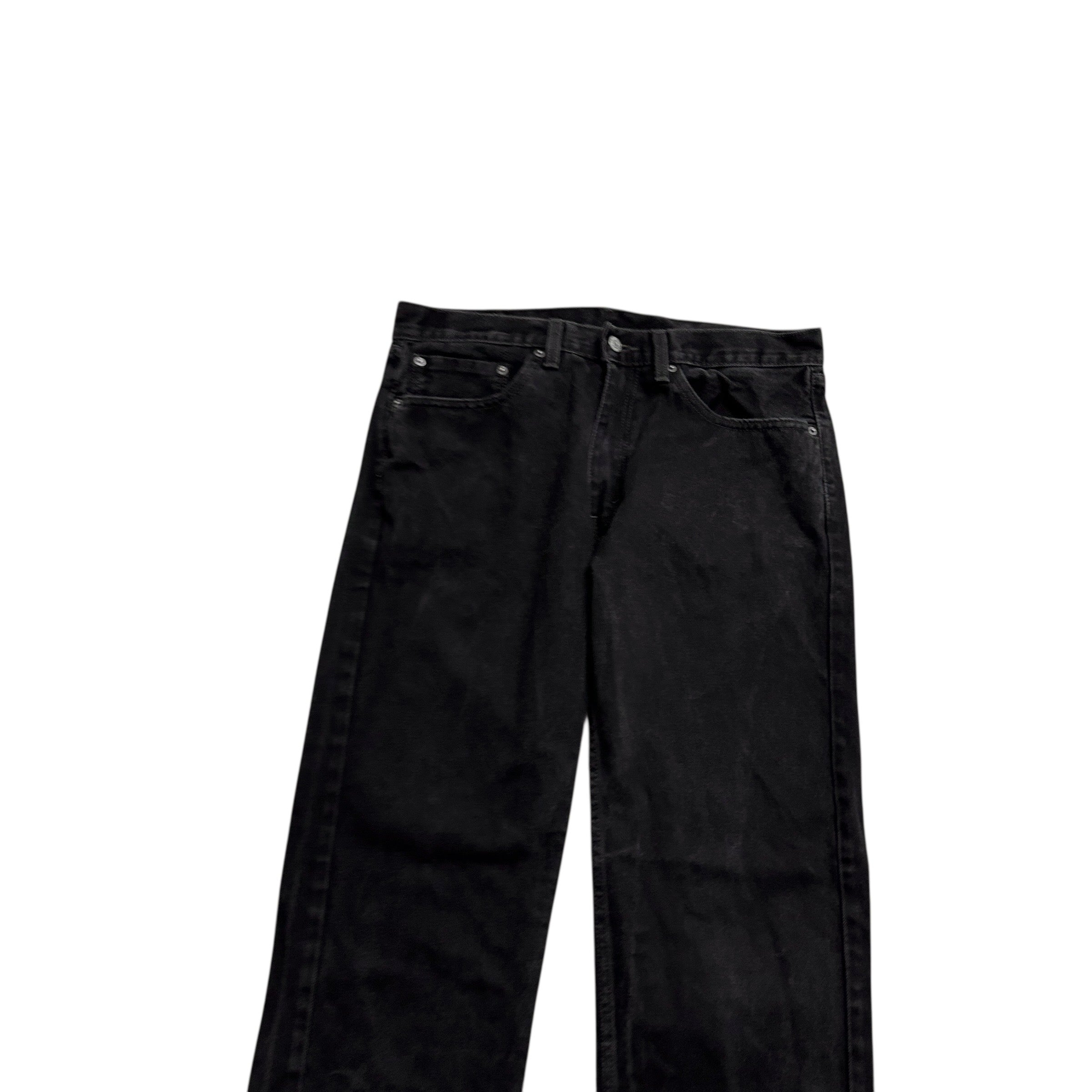 Levis 505 Jeans W36 L30 Mens Black Regular Straight Fit Denim (E)