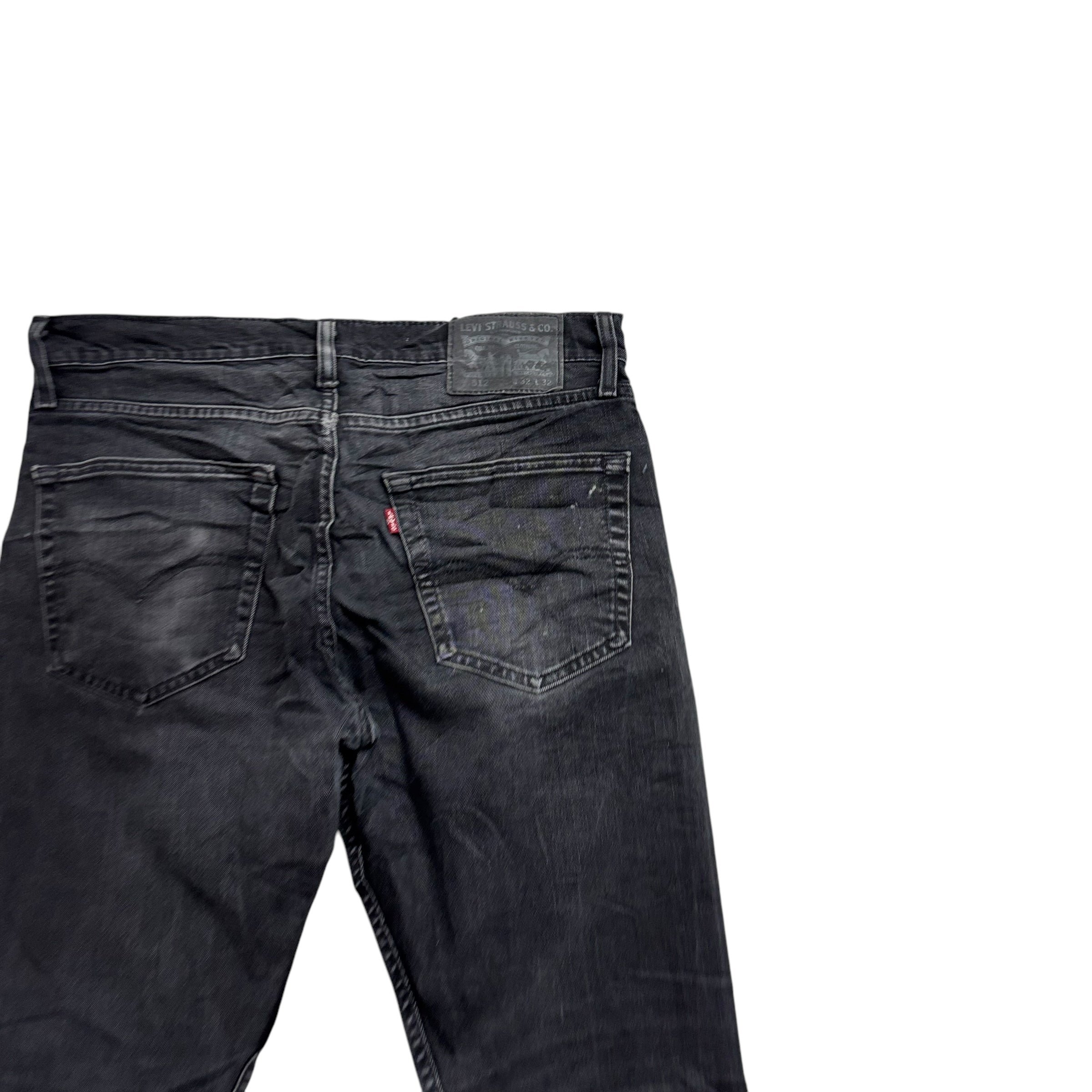Levis 512 Jeans W30 L30 Mens Black Slim Tapered Fit Stretch Denim (F)
