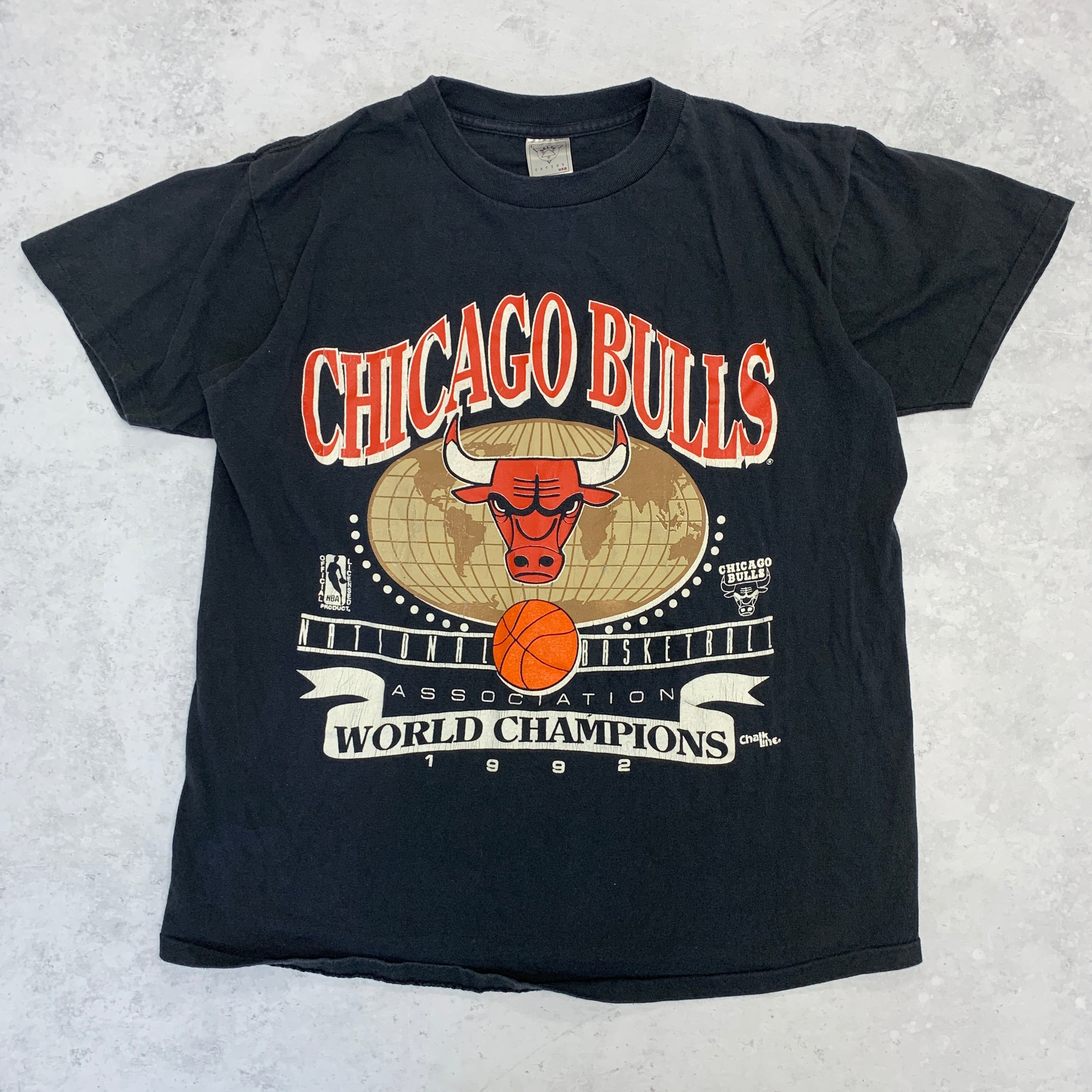 Vintage Chicago Bulls T Shirt Mens Small Navy Single Stitch Graphic Print 90s NBA