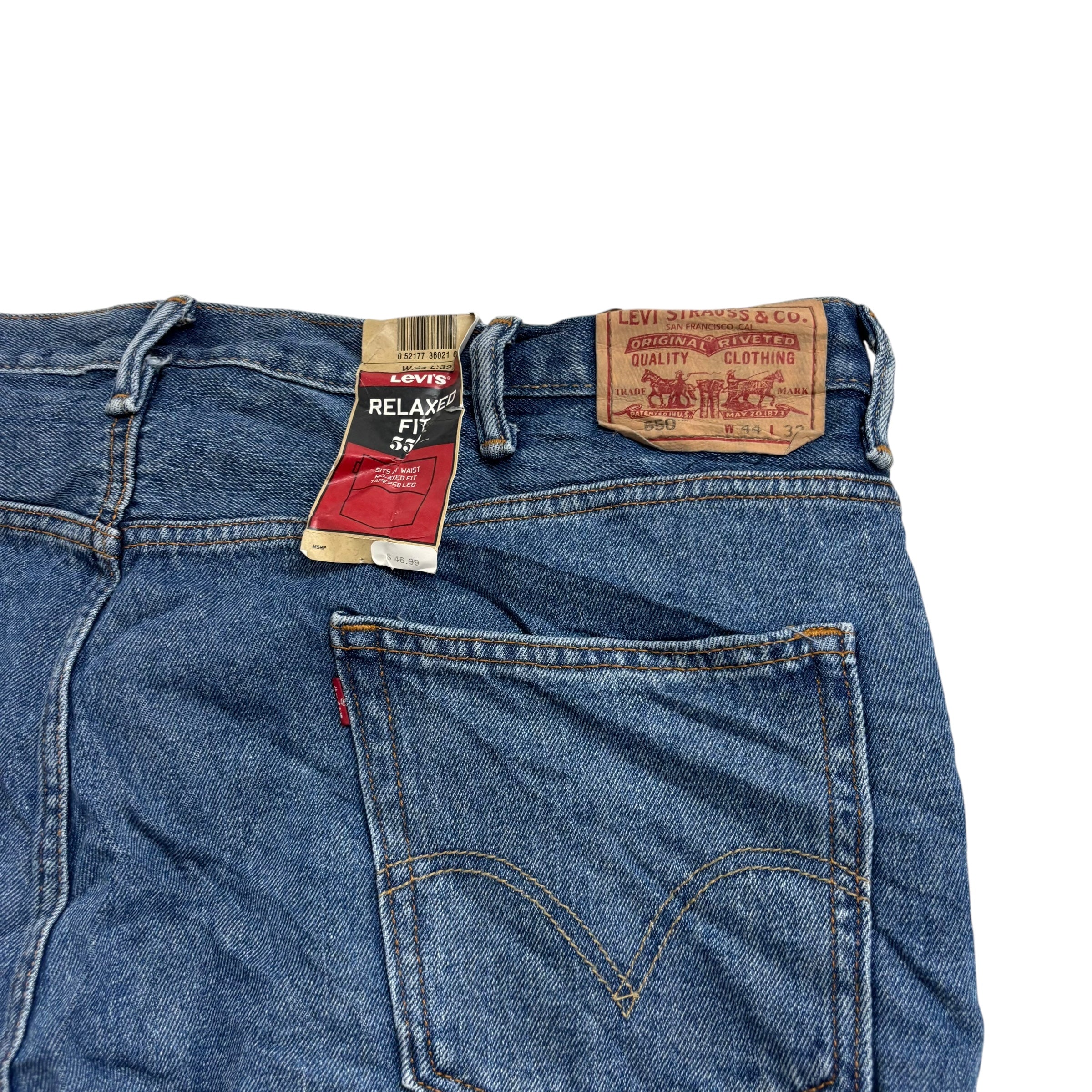 Levis 550 Jeans W44 L32 Mens Mid Blue Baggy Relaxed Straight Fit Vintage Denim