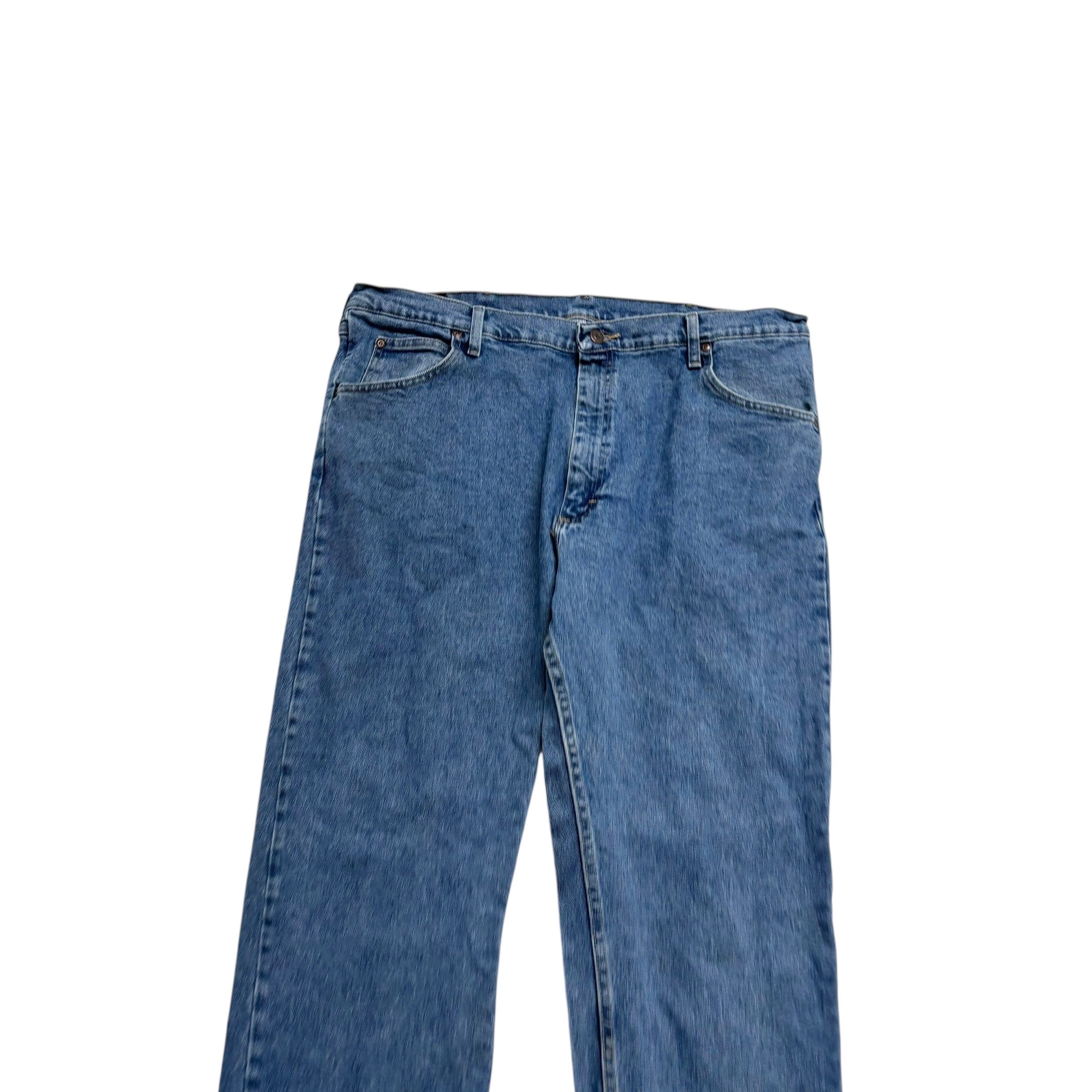 Wrangler Jeans W40 L32 Mens Mid Blue Regular Straight Fit Stretch Denim