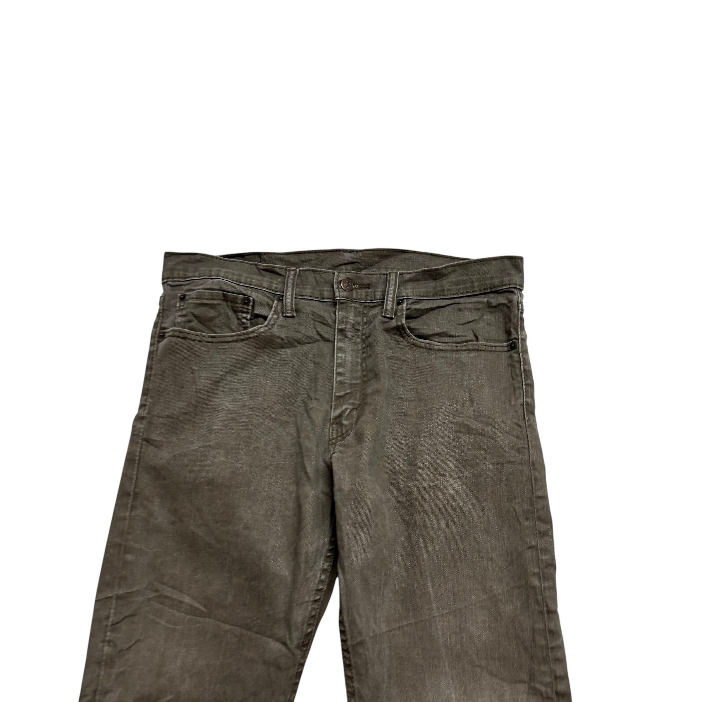 Levis 512 Jeans W34 L34 Mens Olive Green Slim Tapered Fit Stretch Denim (E)