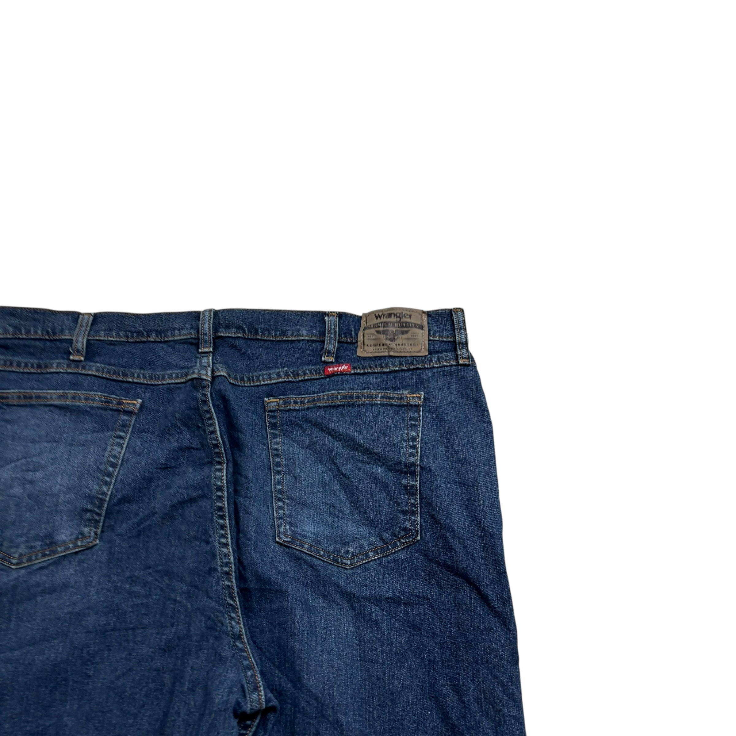 Wrangler Jeans W42 L30 Mens Dark Blue Relaxed Straight Fit Stretch Denim