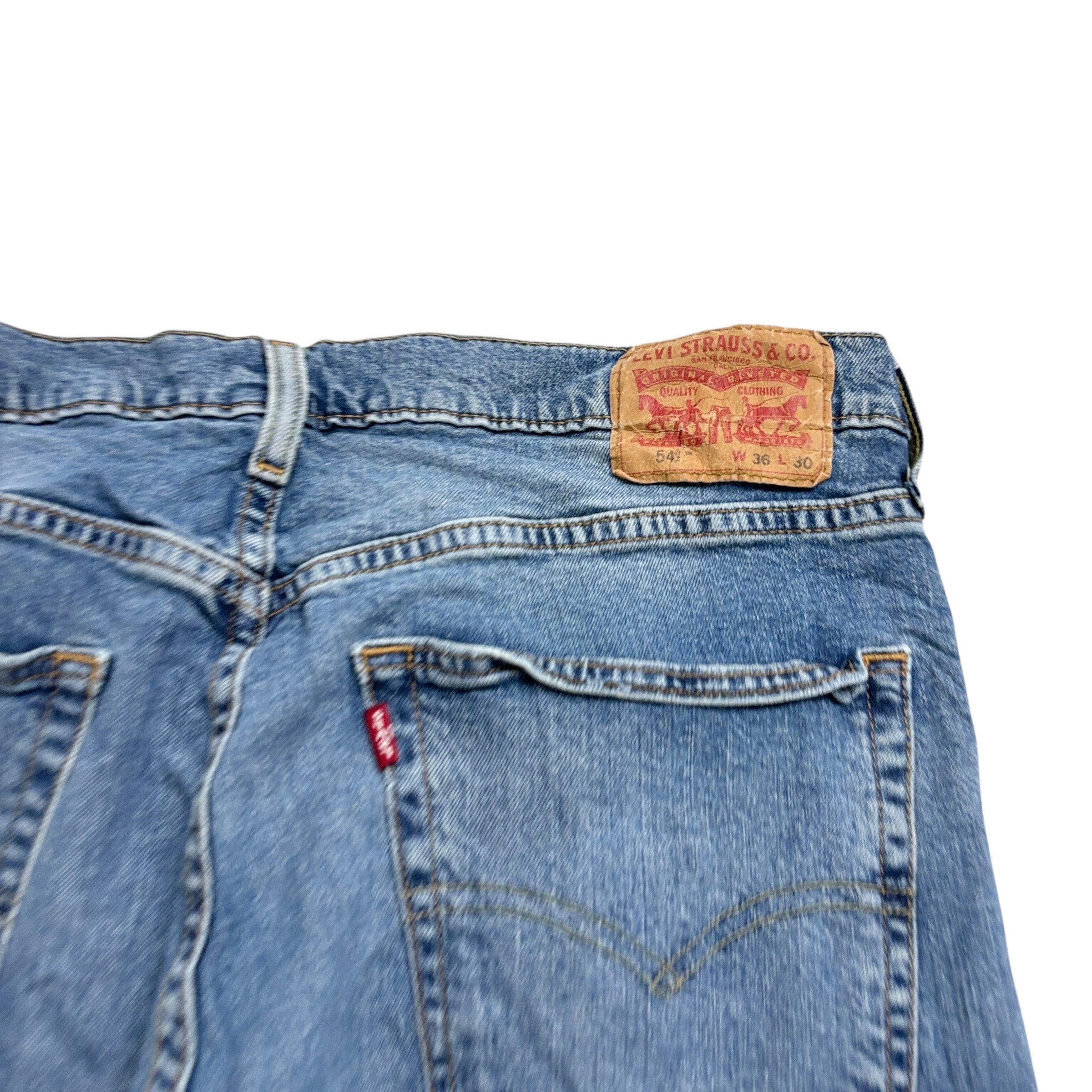 Levis 541 Jeans W36 L30 Mens Light Blue Athletic Tapered Fit Stretch Denim (E)