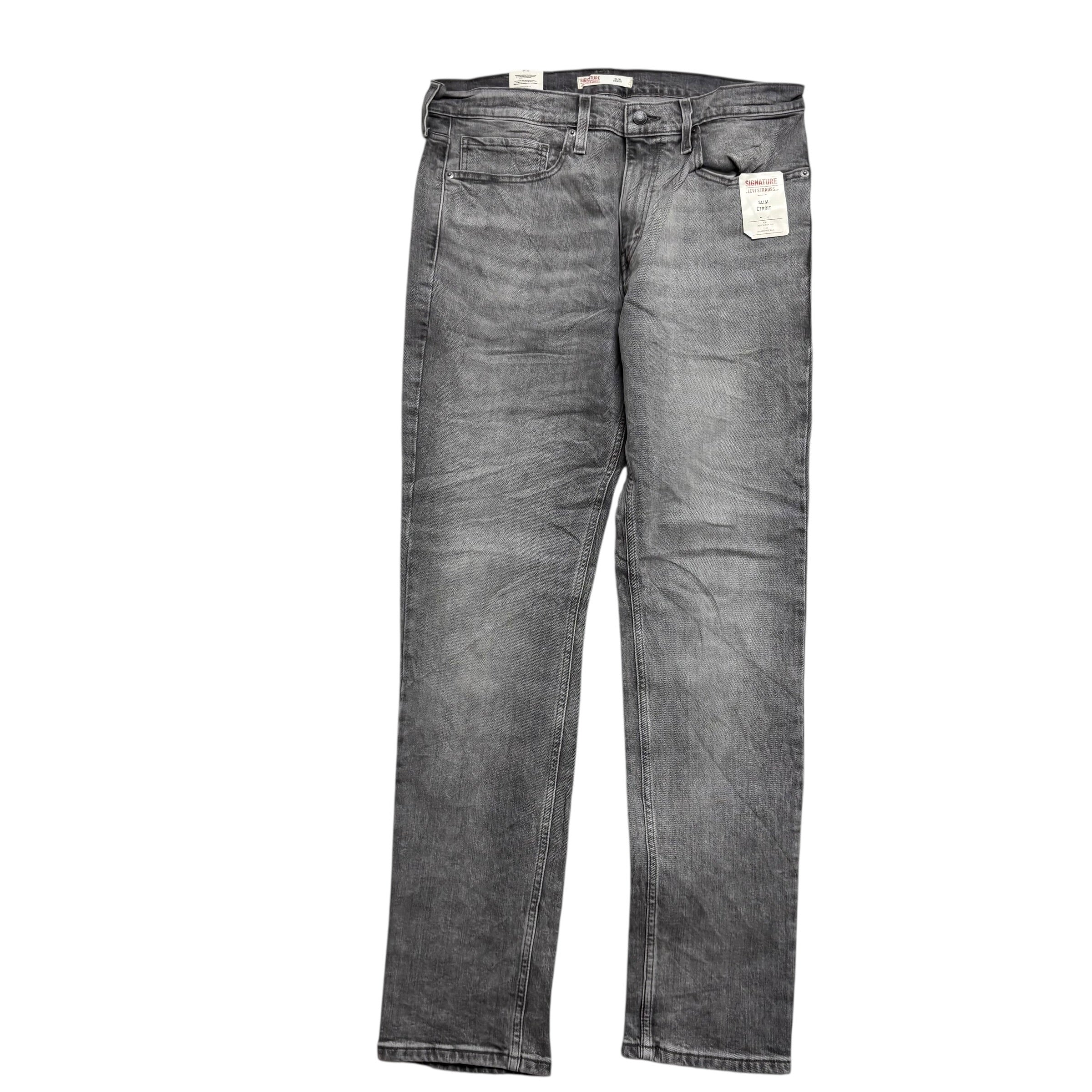 Levis Signature Jeans W34 L32 Mens Grey Slim Fit Stretch Denim (E)
