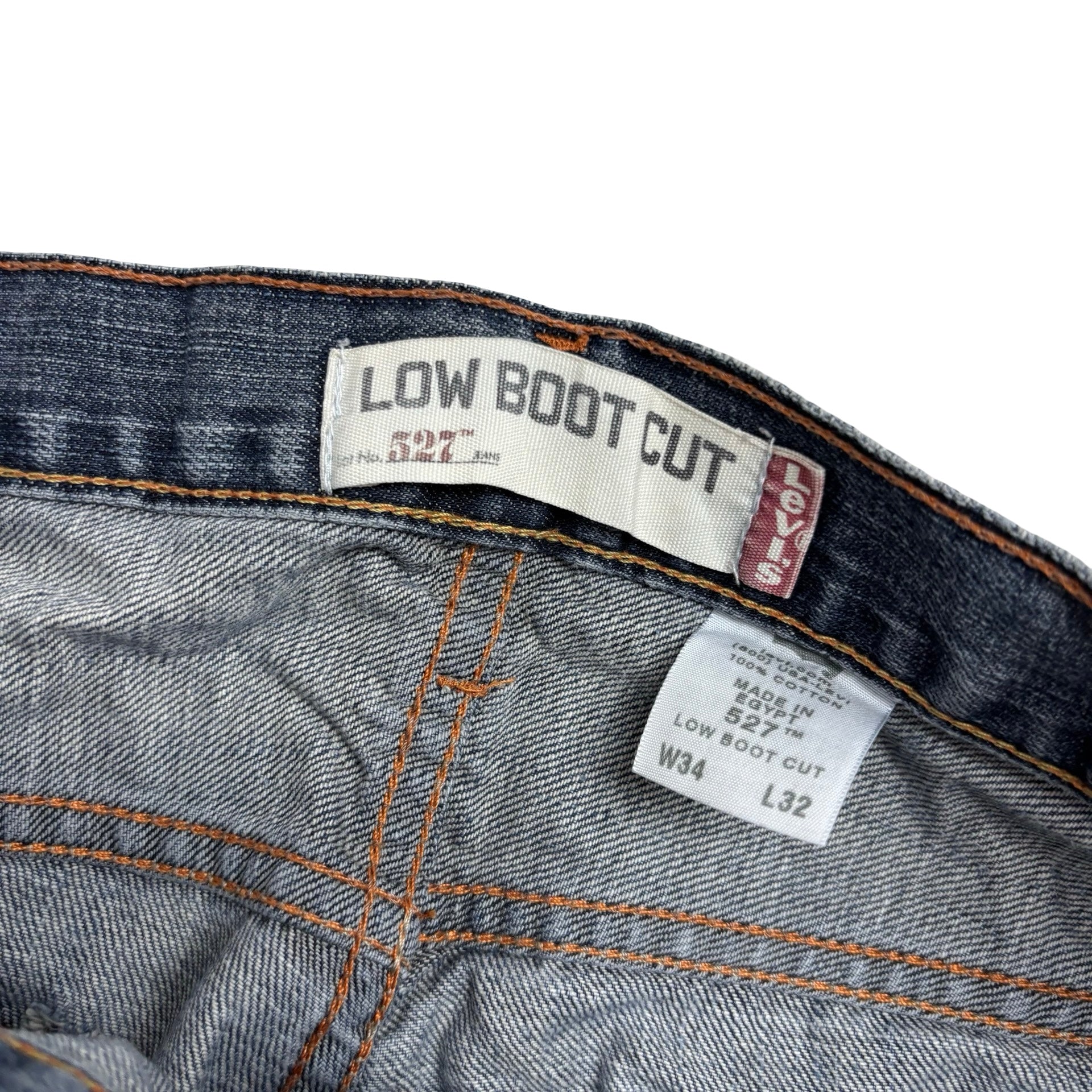 Levis 527 Jeans W34 L30 Mens Mid Blue Low Bootcut Fit Vintage Denim (F)