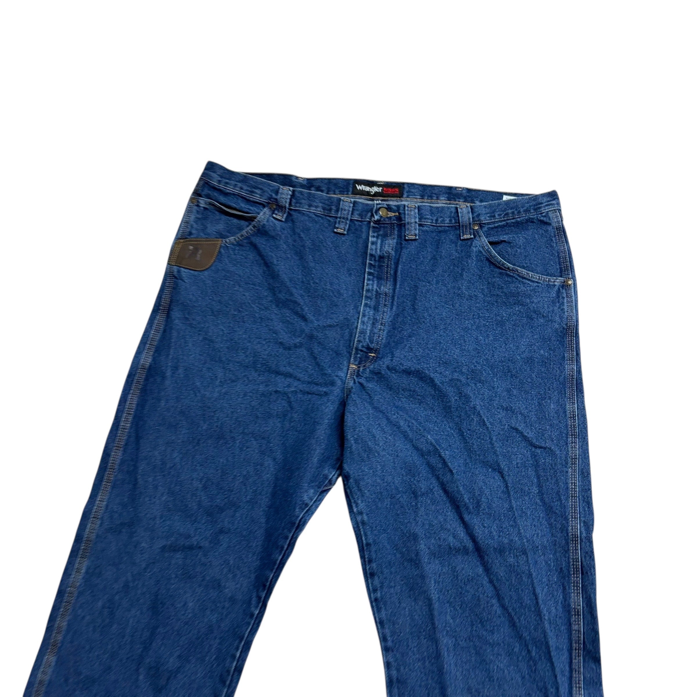 Wrangler Jeans W48 L32 Mens Mid Blue Relaxed Straight Fit Baggy Denim (E)