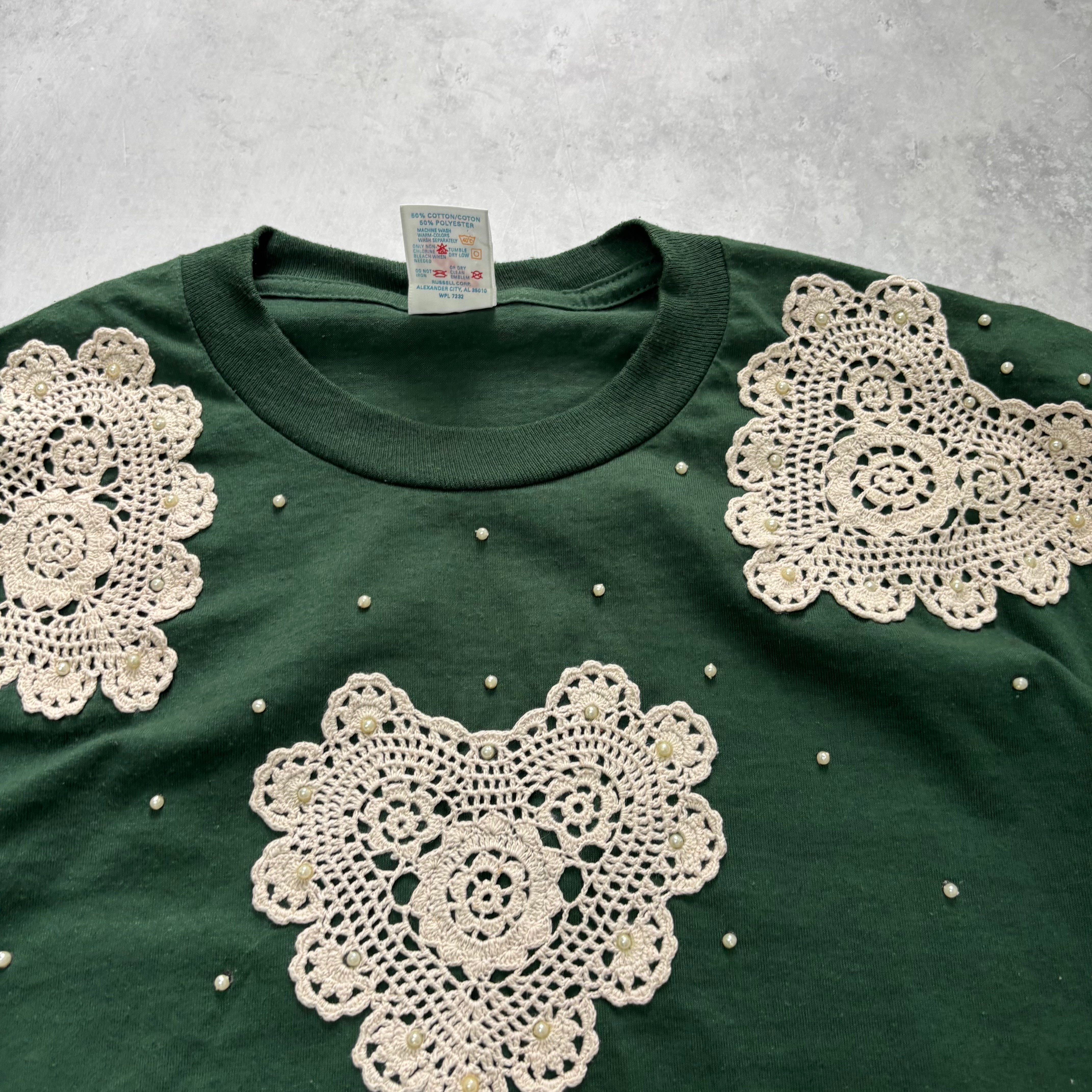 Vintage T Shirt Mens XL Green Graphic Print 90s Flowers (E)