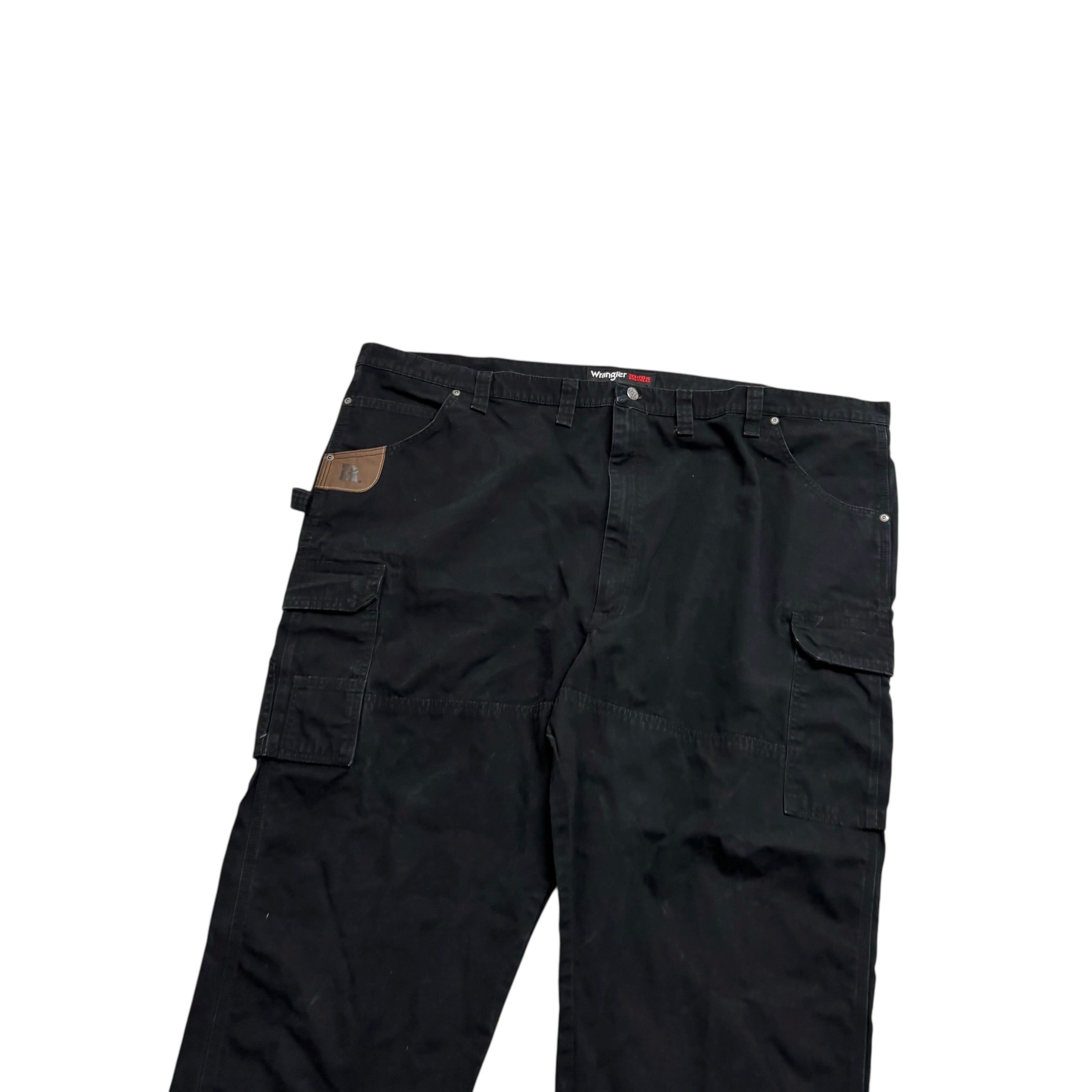 Wrangler Cargo Pants W52 L30 Mens Black Relaxed Straight Fit Trousers