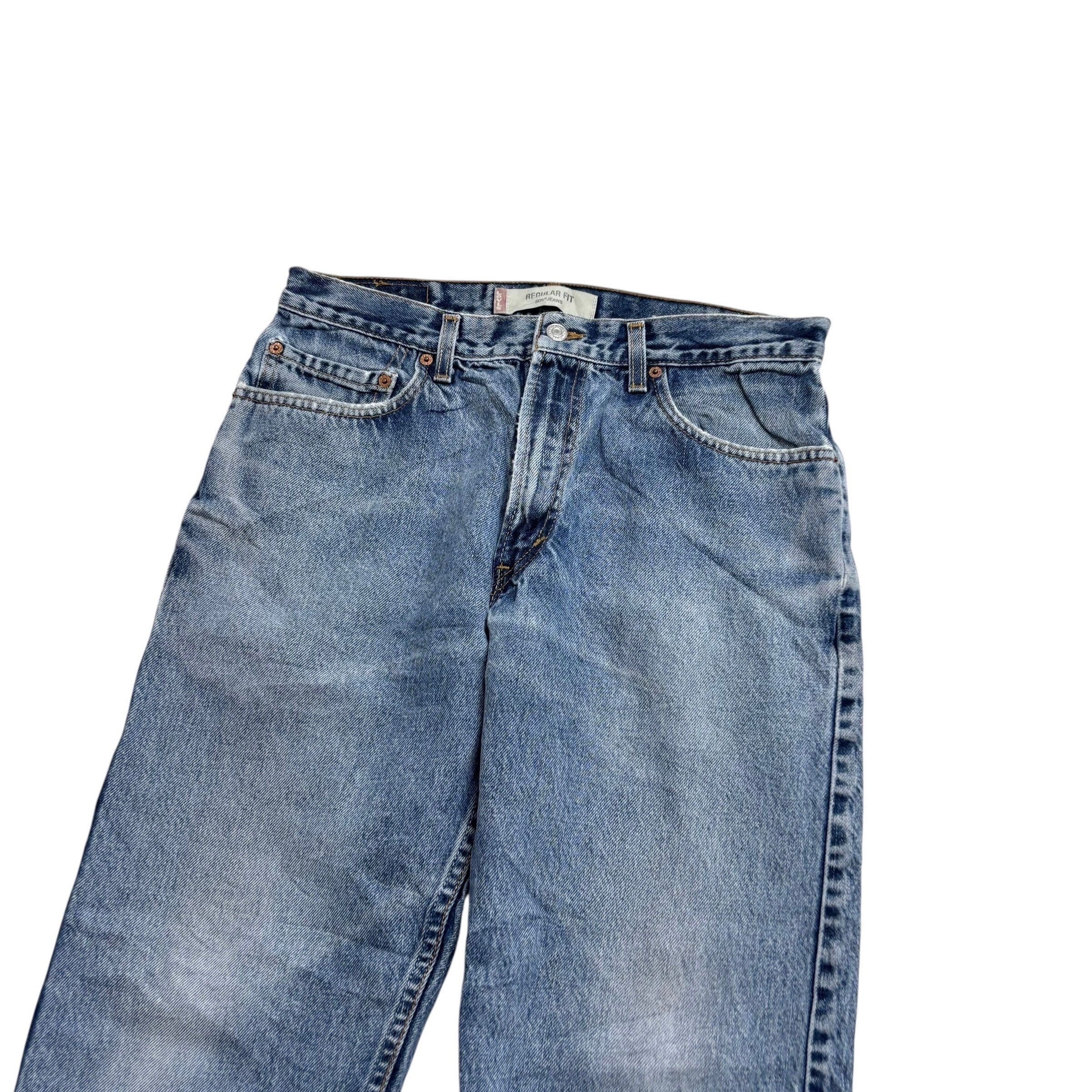 Levis 505 Jeans W32 L30 Mens Mid Blue Regular Straight Fit Vintage USA Made (F)