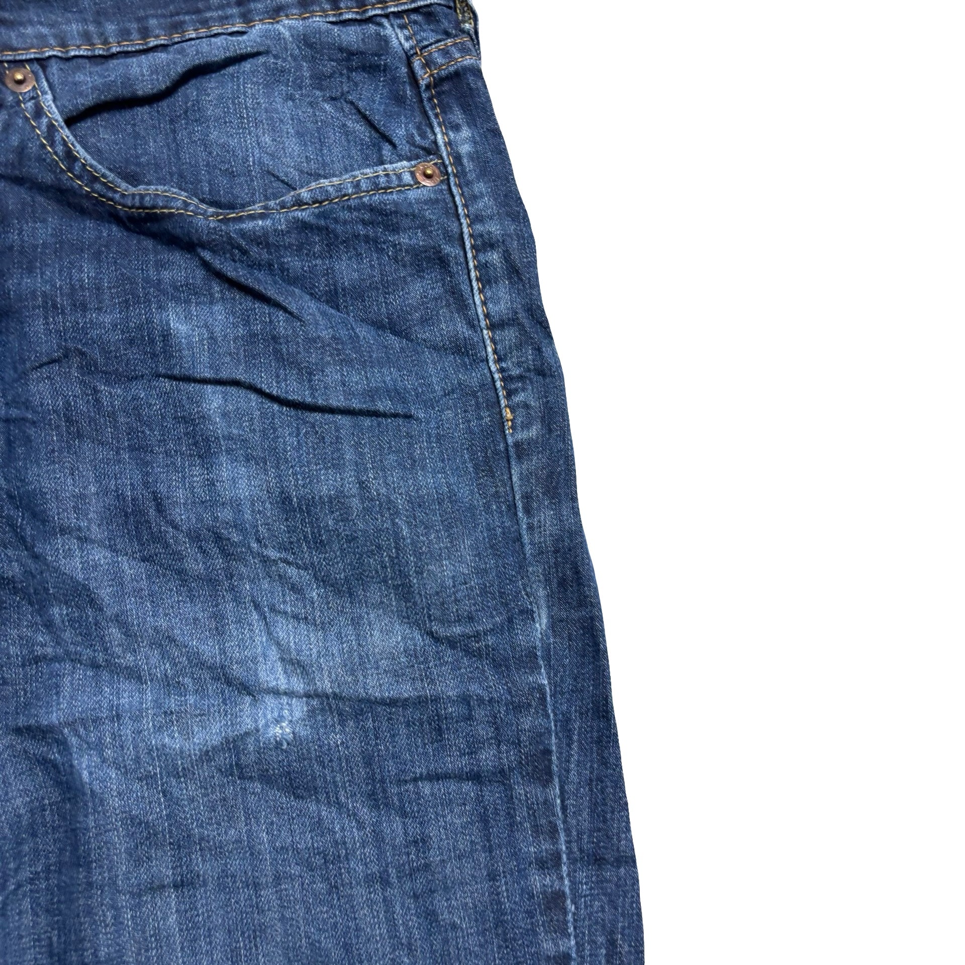 Levis 541 Jeans W34 L33 Mens Dark Blue Athletic Tapered Fit Stretch Denim