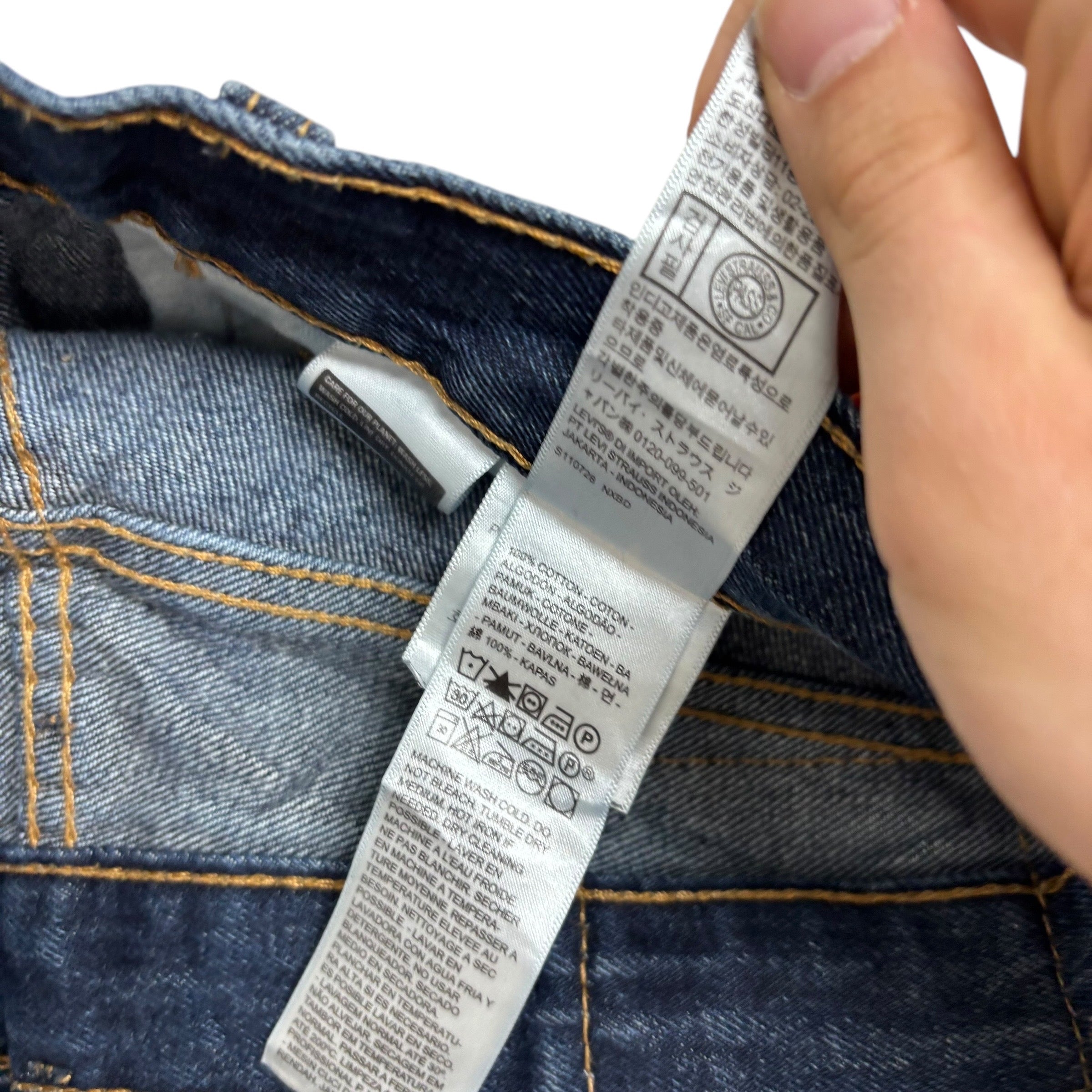 Levis 505 Jeans W30 L32 Mens Dark Blue Regular Straight Fit Denim