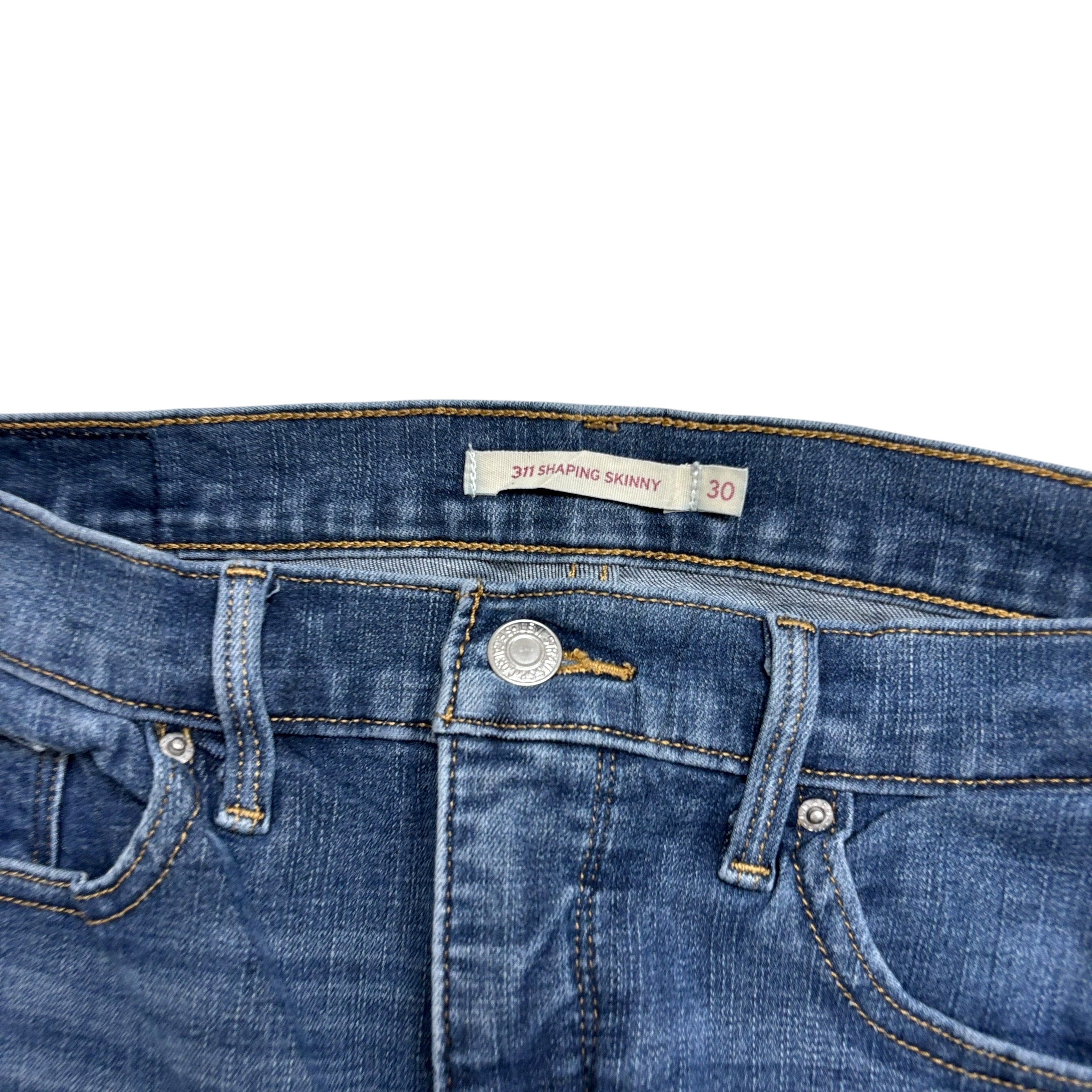 Levis 311 Jeans W30 L25 Womens Shaping Skinny Fit Mid Blue Stretch Denim