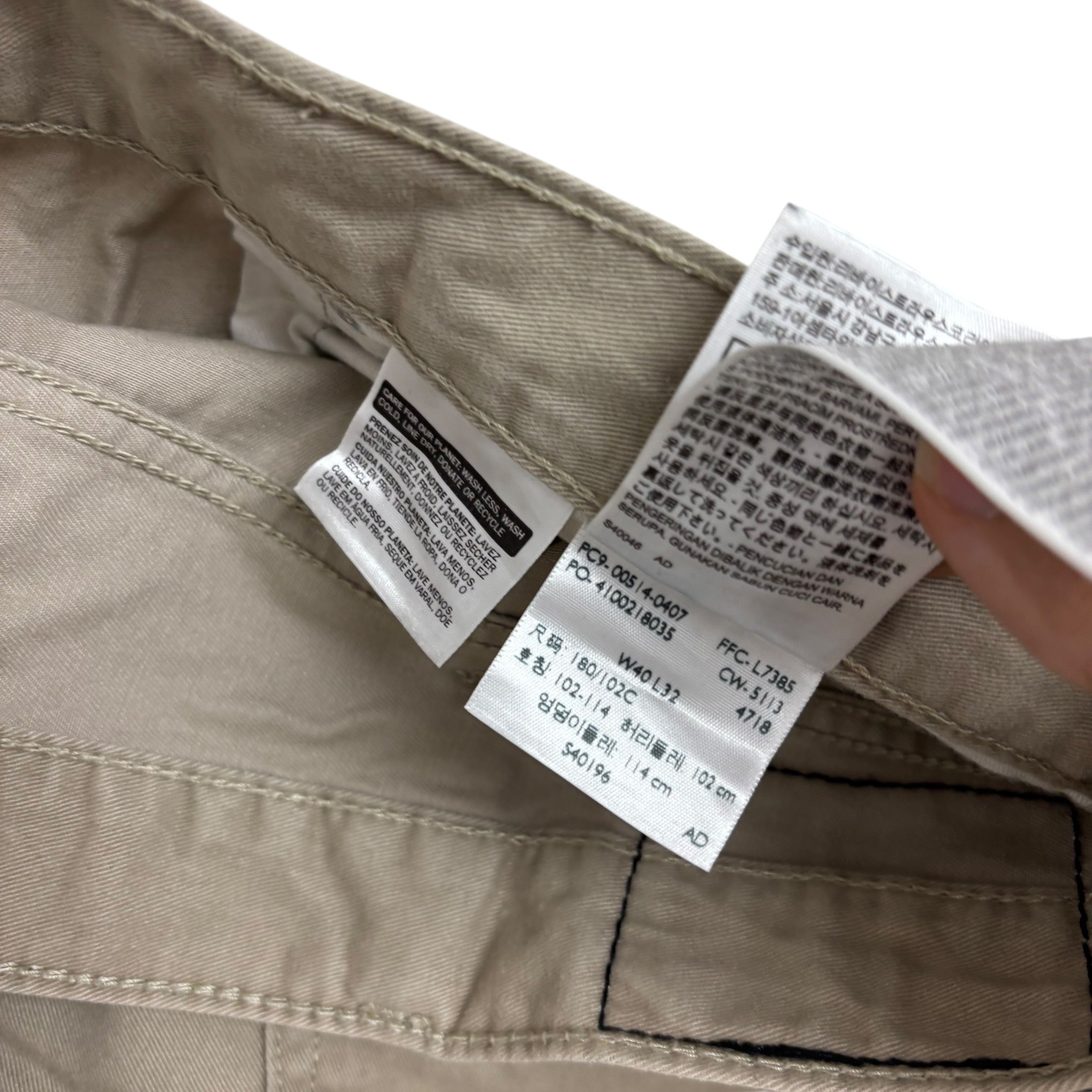 Levis 514 Trousers W40 L32 Mens Cream Regular Straight Fit Cotton Pants (E)